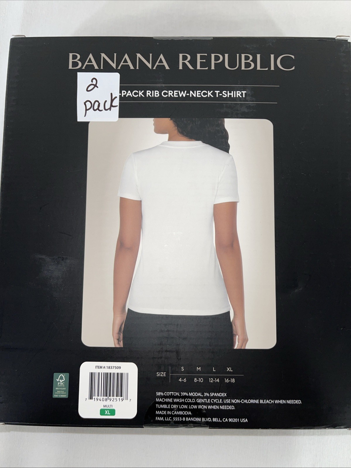 Banana Republic Women’s Size XL 1-Pack Rib Crew-Neck T-Shirt (missing one)