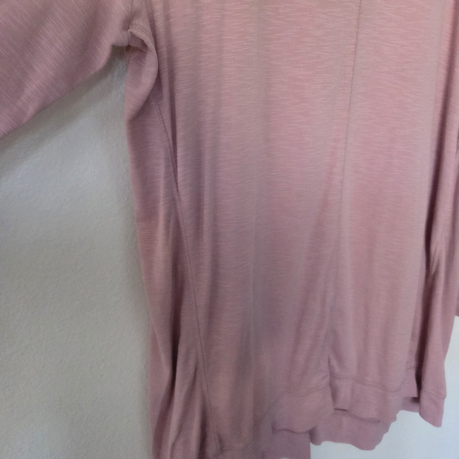 J Jill Womens Pullover Top Large Soft Pink Pima Cotton Elliptical Long Sleeve