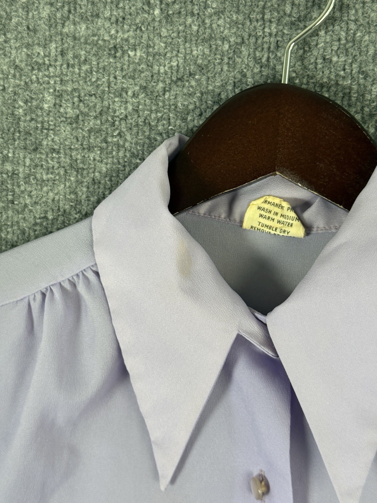 Vintage 1970s Dagger Top Bishop Sleeve Mod MCM Joyce Lane Dress Shirt Size 34 M