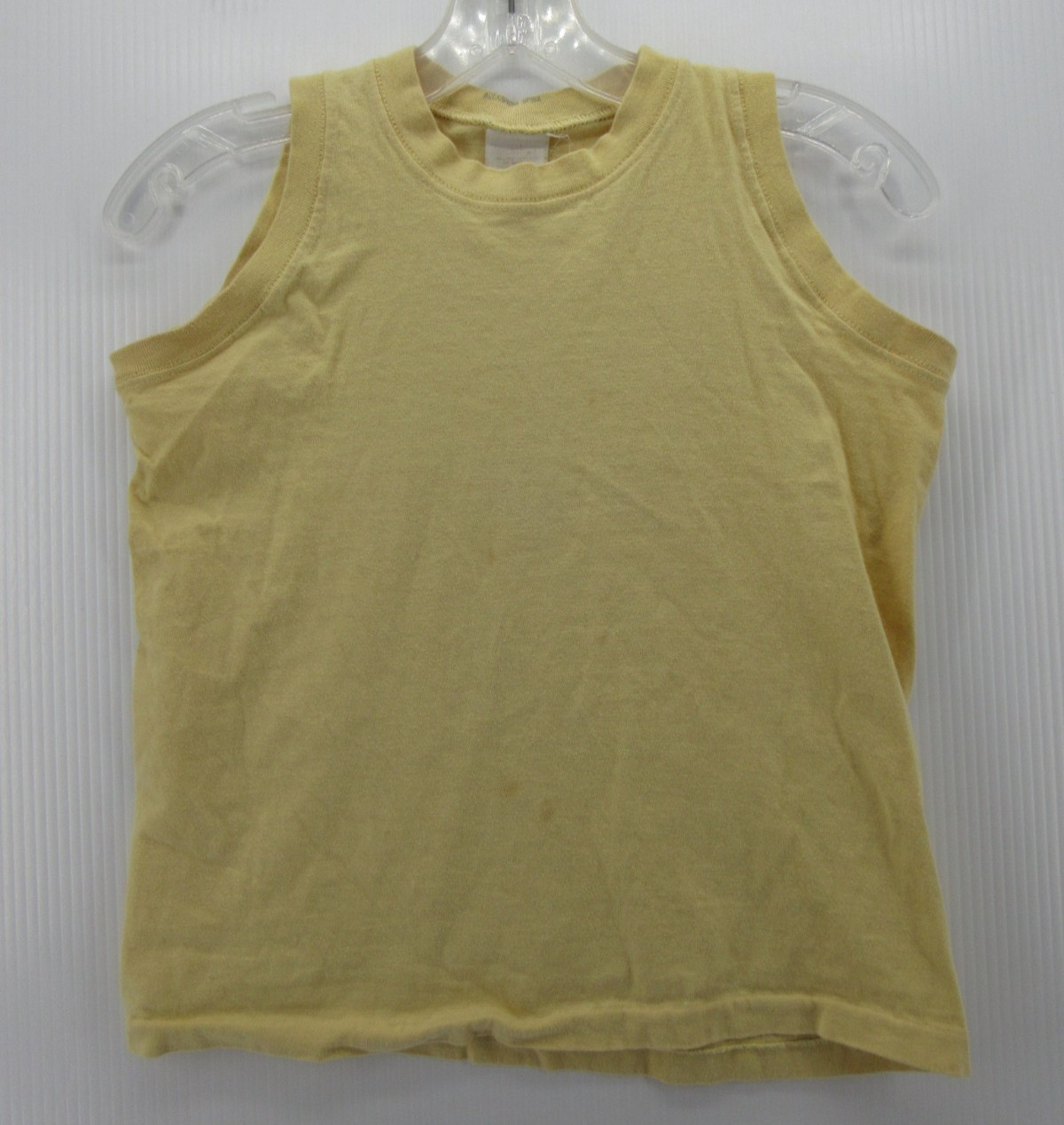 VINTAGE Gap Top Women Medium Yellow Tank Shirt Pullover 80s 90s Blank Slim Fit *