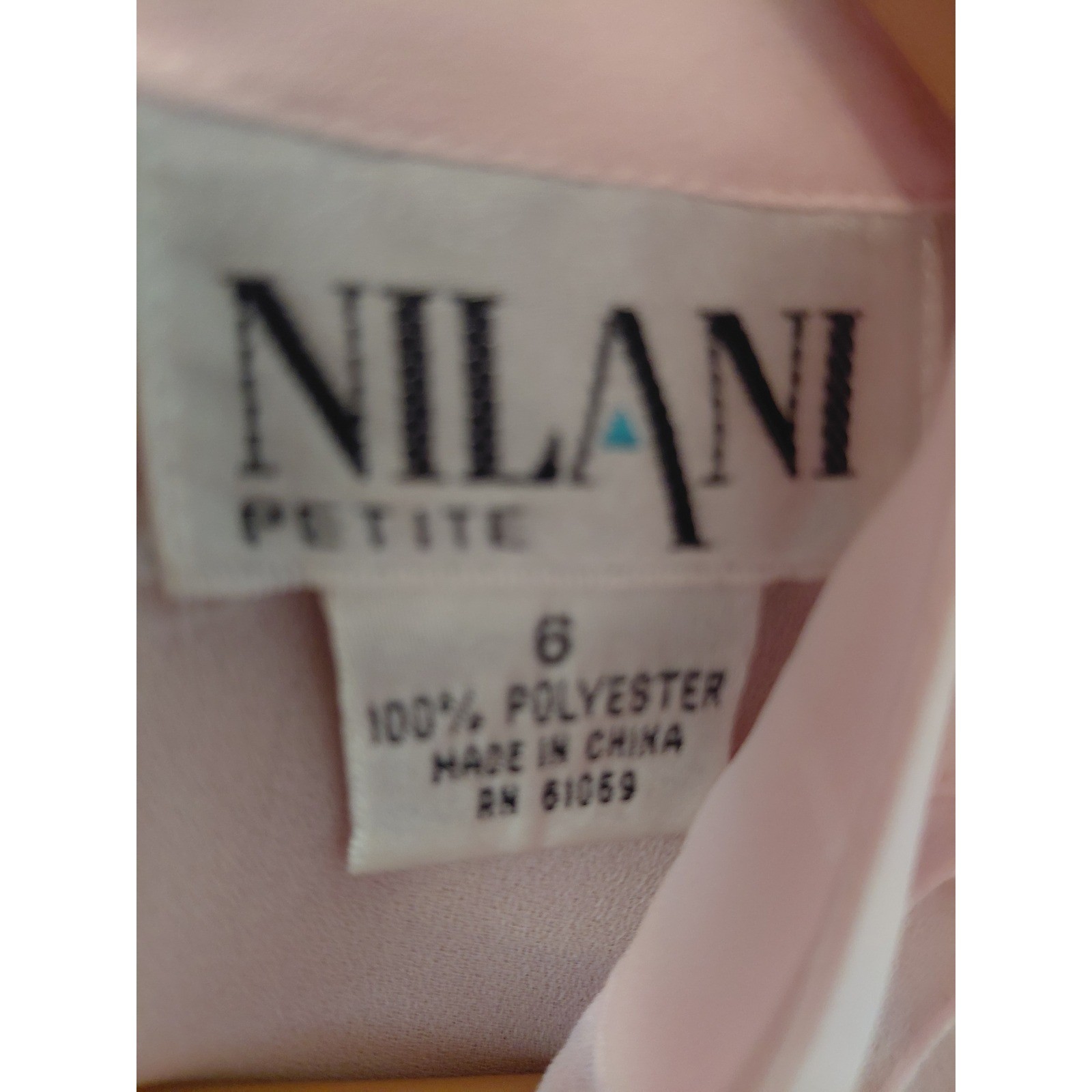 Nilani Petite Womens Pink Pleated Pearl Beaded Blouse Top Size 6 Cap Sleeve