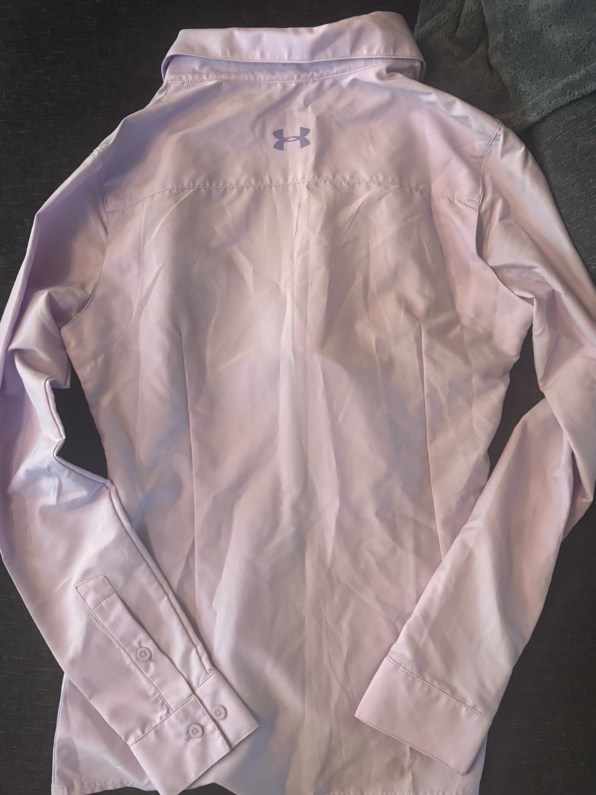 Under Armour HeatGear Purple Collared Button-Down Long Sleeve Shirt Womens S