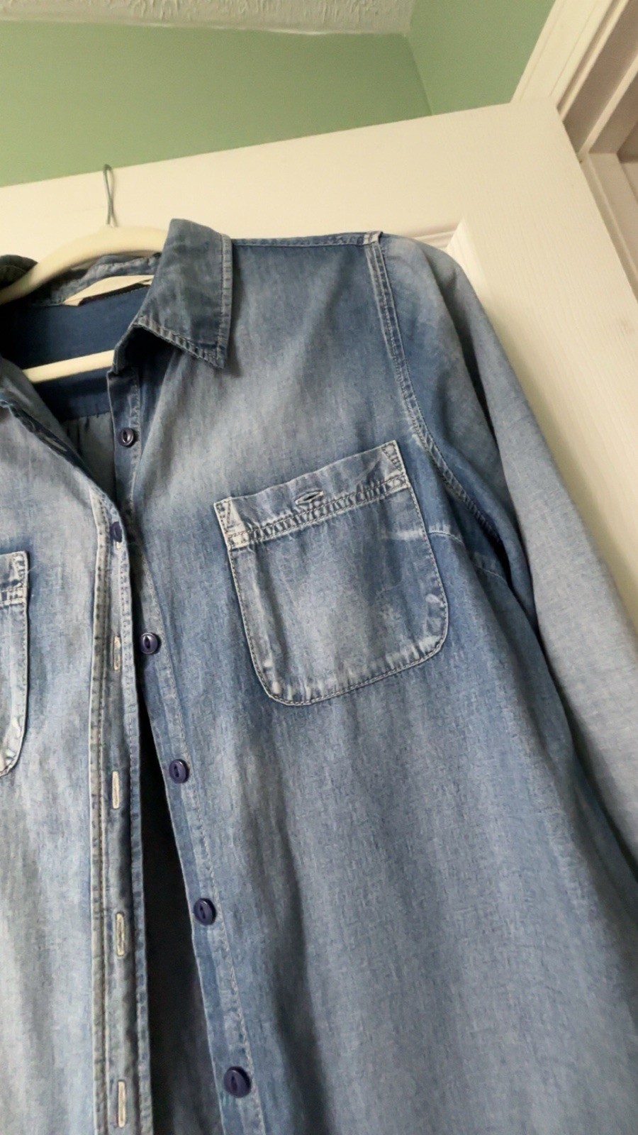 Hippie Laundry Button Chambray Long Top Med Boho Western Festival Hippie Style