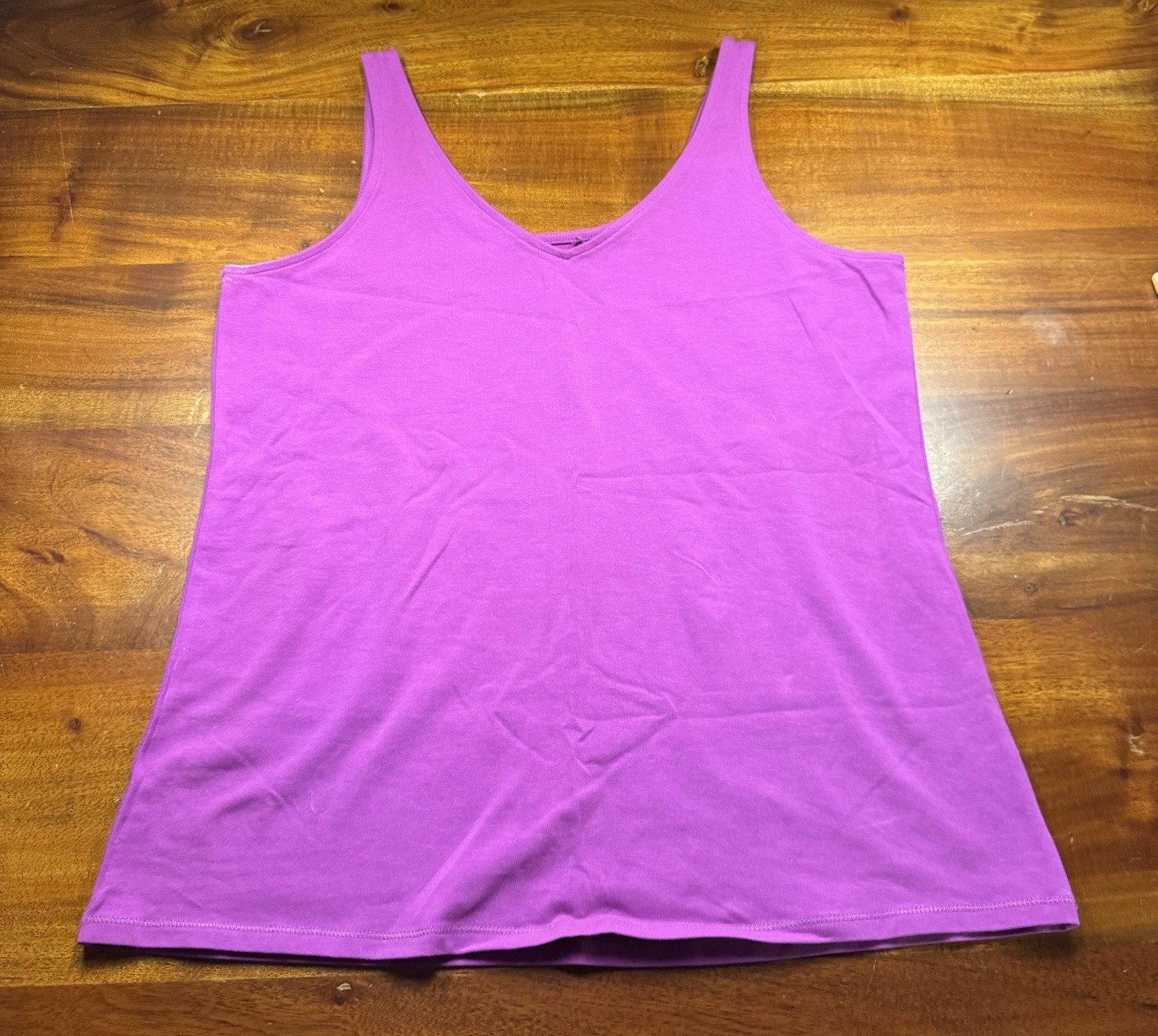 J.Jill Petites Perfect Reversible V Or Scoop Neck Tank Womens Magenta Pink Sz LP