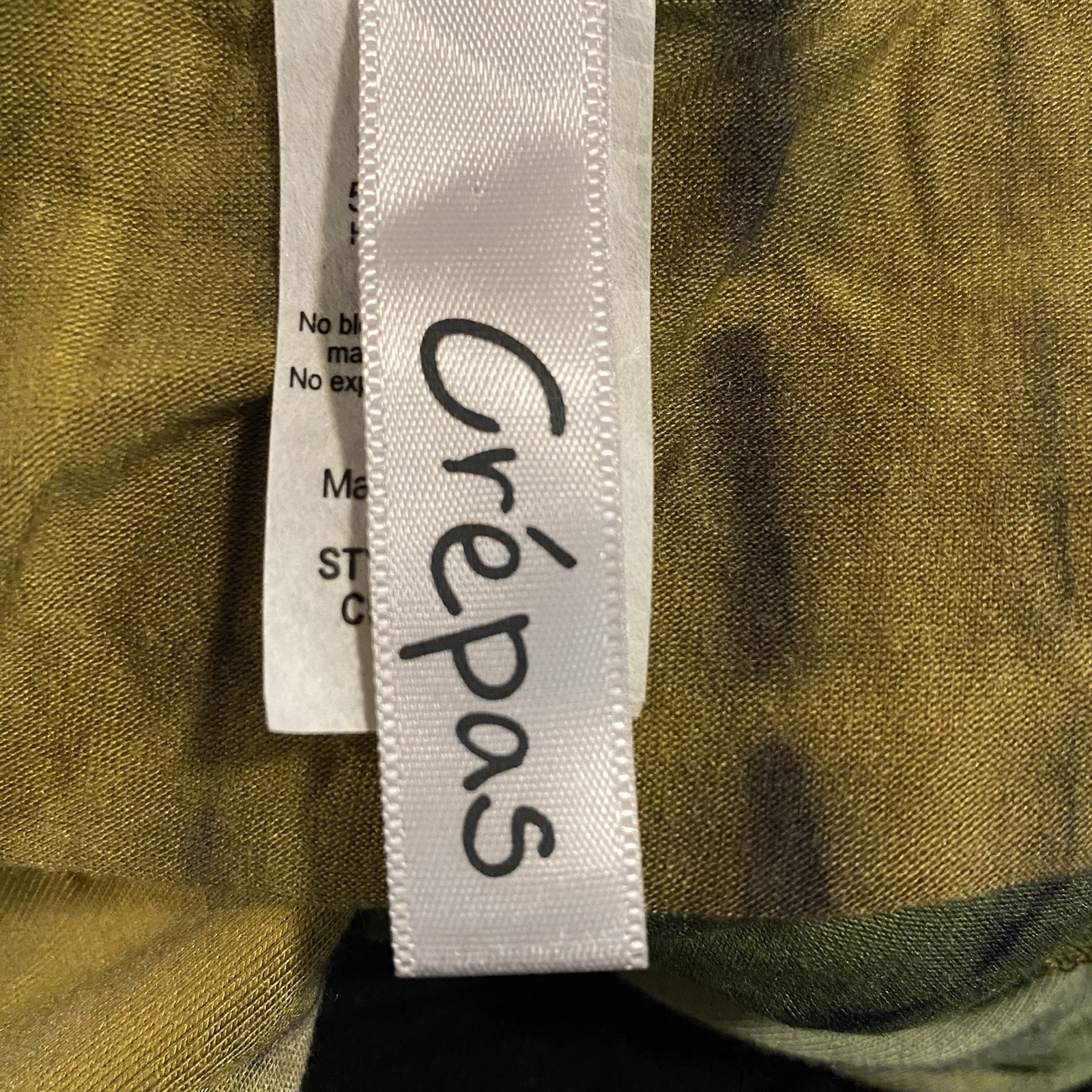Crepas Womens Open Kimona Sz L Green/Golds/Black Flowy