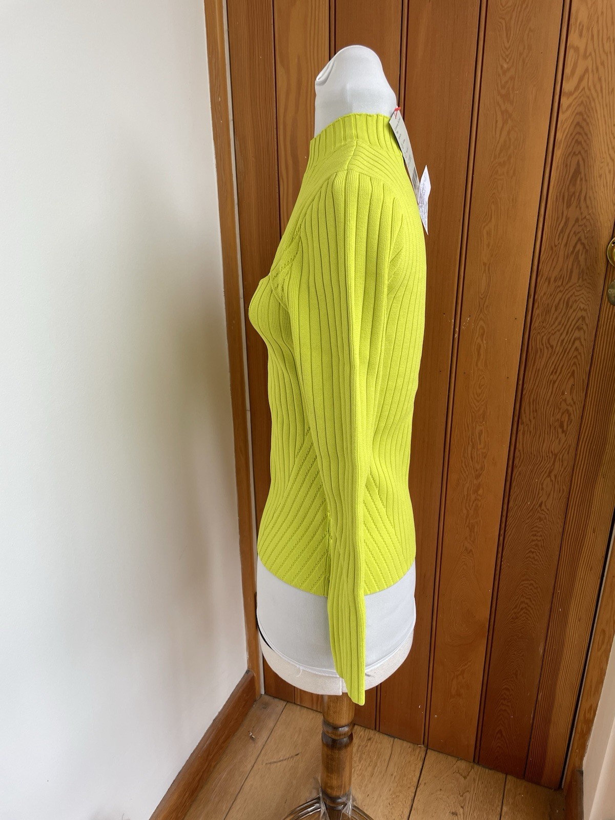 Sweatybetty Acid Yellow Cut Out rib Knit Top small bnwt