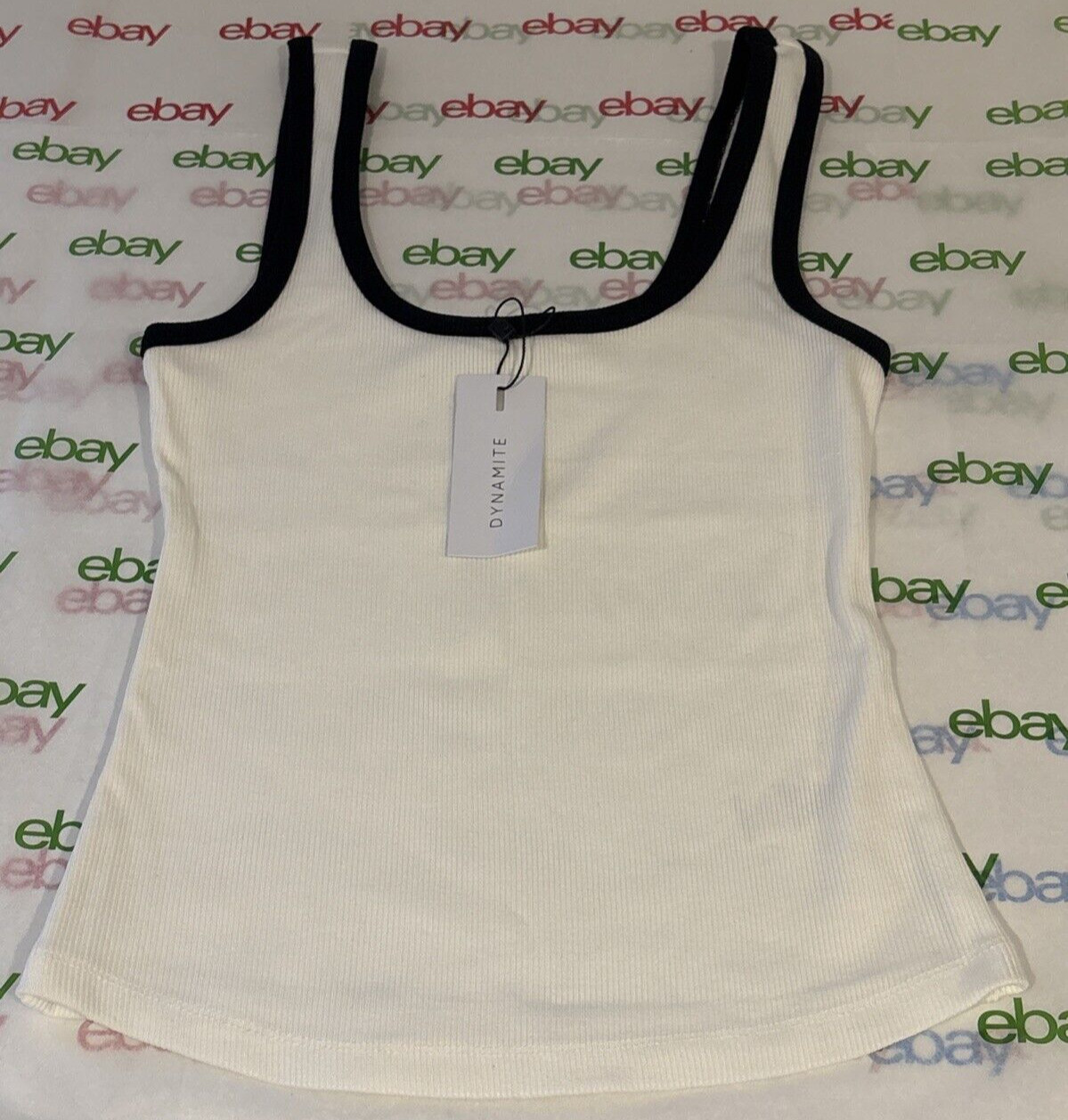 Dynamite Womens Tayla Scoop Neck Tank Top Snow White Size XS