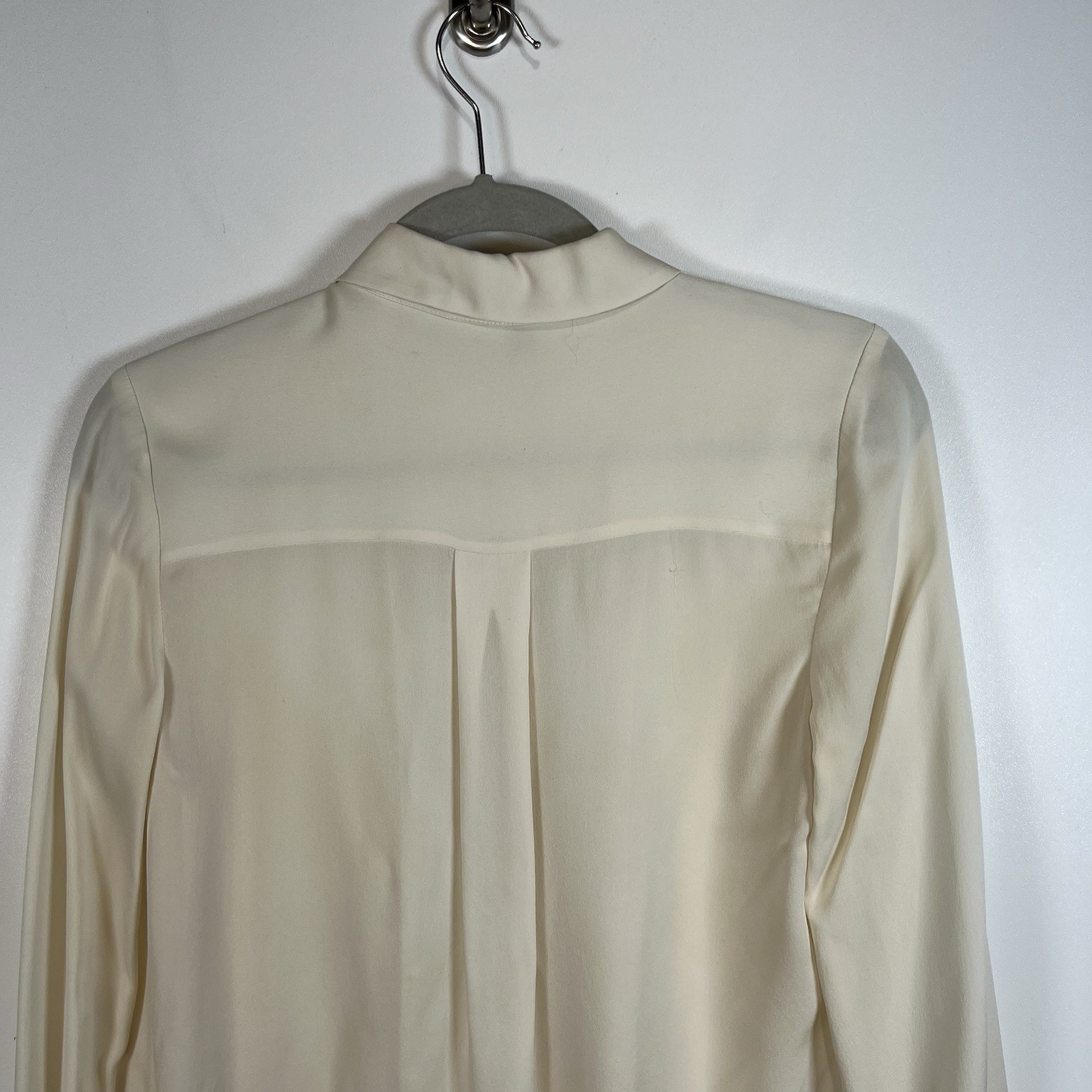 Escada Cream Pleated Ruffle Lace Silk Blouse Women’s Size 34/small Designer