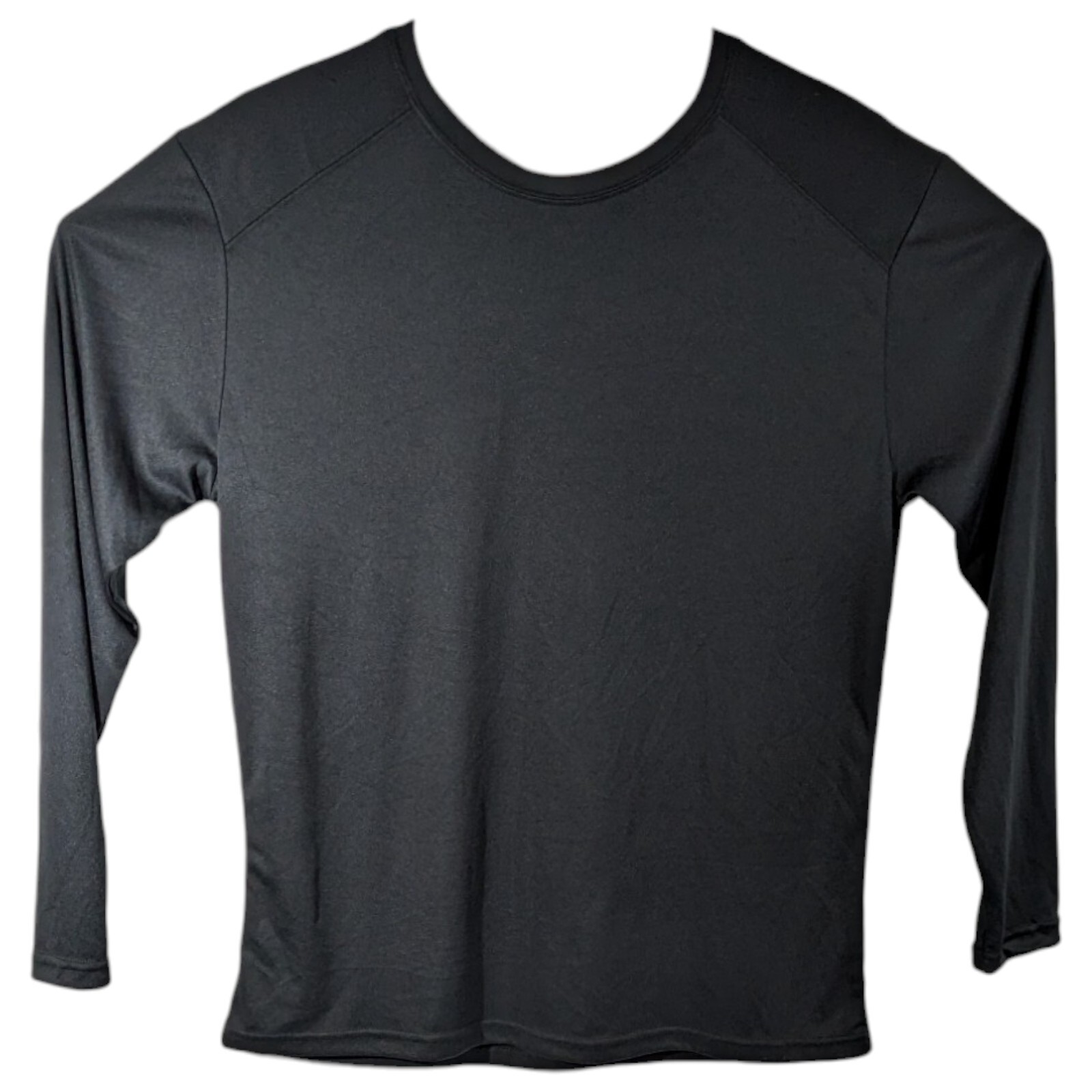Womens Plain Black Long Sleeve Tee Shirts Large Blank Pullover Lightweight