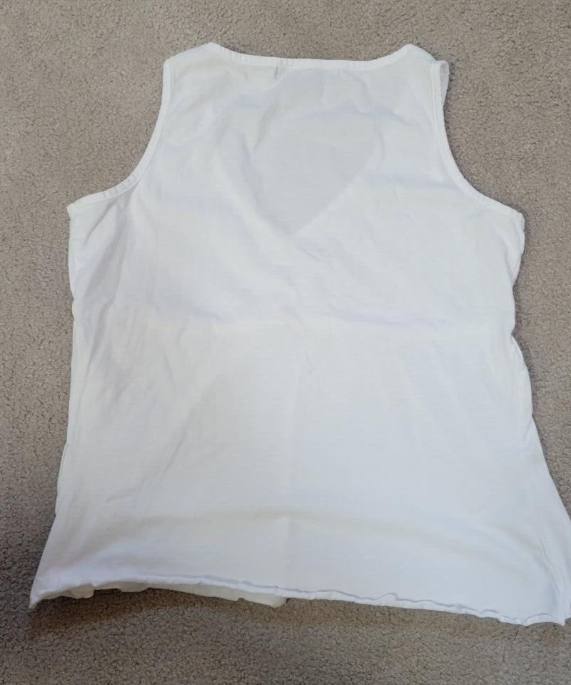 August Silk Women’s Sleeveless Embroidered Flowers Yoke Tie Tank Top Size PS