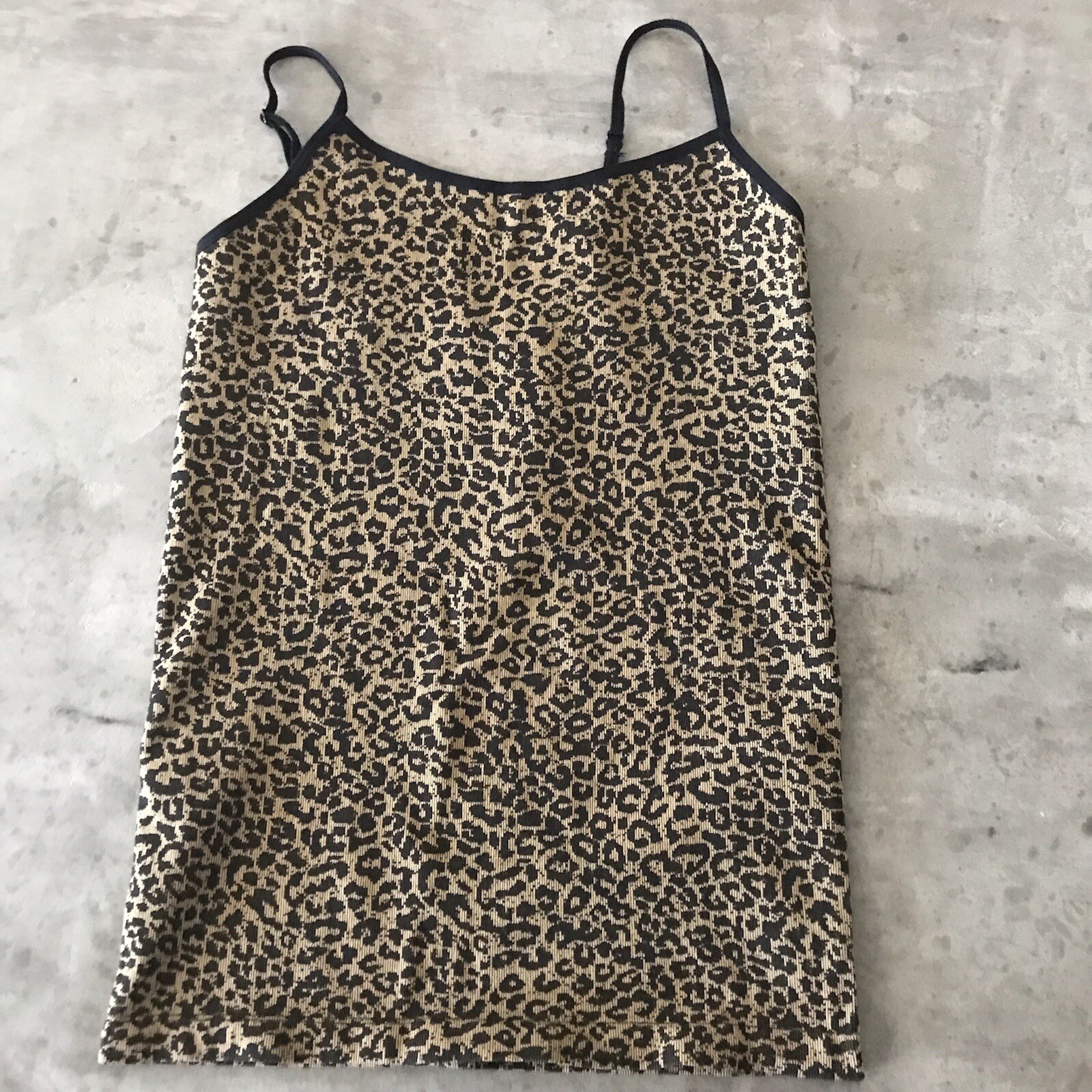 Y2K Cami Tank Top Women Large X-Large Leopard Animal Brown Rave Club Bongo Indie