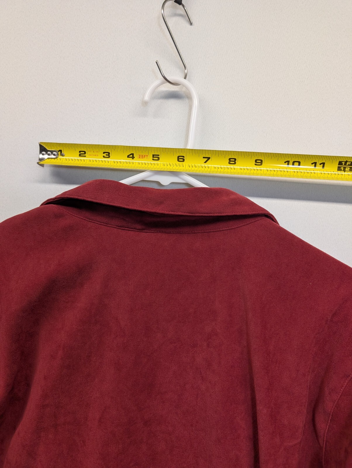 Cascade Blues. Red Rust, long sleeve, crystal button up front top. size L