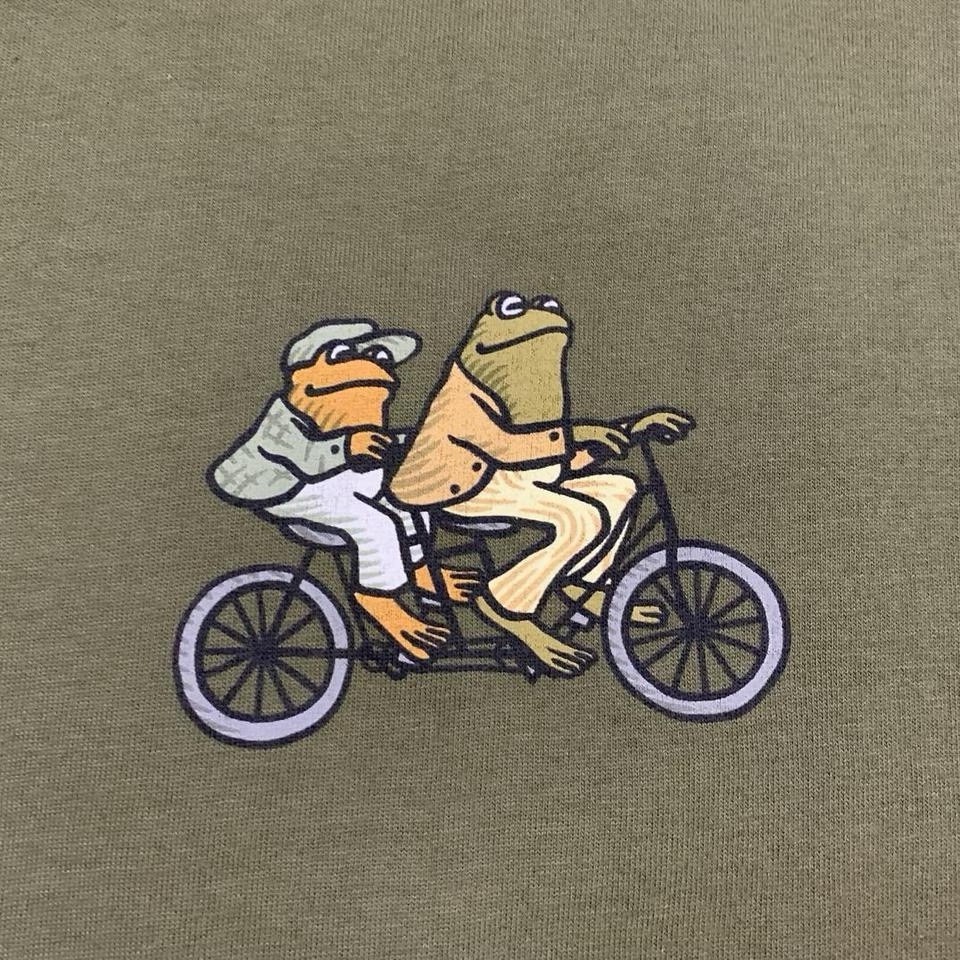 Frog and Toad Graphic Short Sleeve Top Womens XL Green Double Sided Tee Shirt