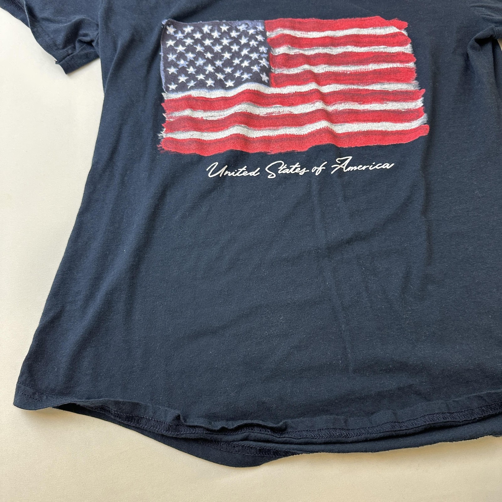 General Standard Shirt Womens Medium USA Flag Patriotic Graphic Tee T-Shirt