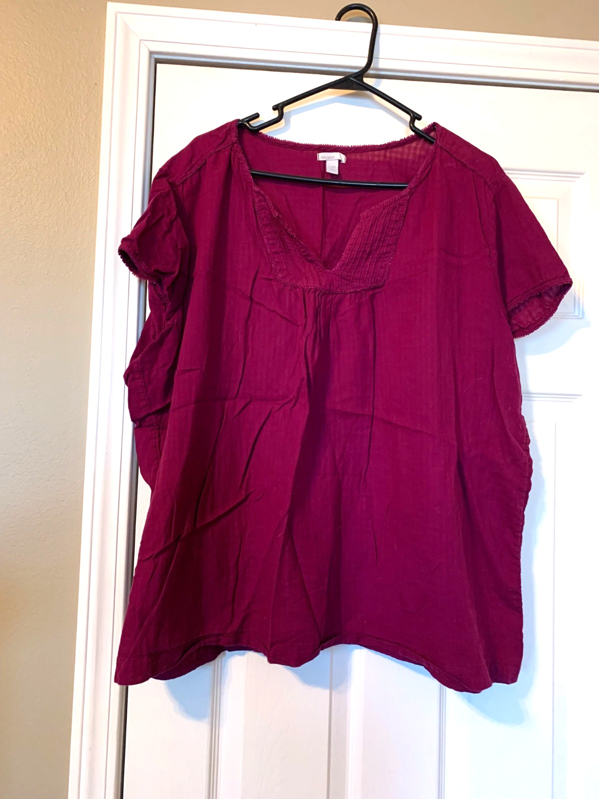 OLD NAVY Maroon Peasant Style Top Size 2XL