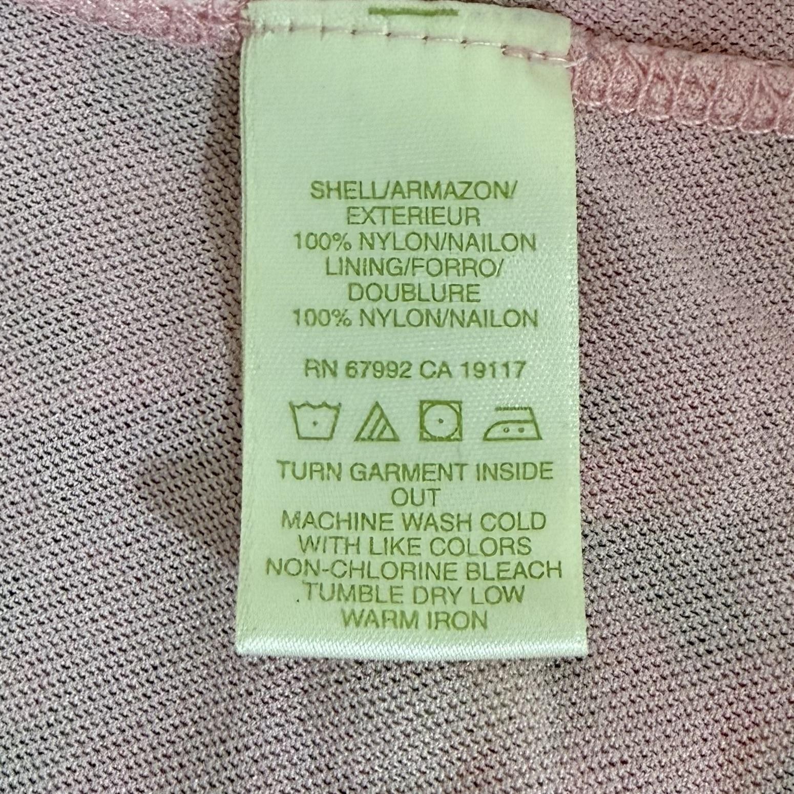 Sigrid Olsen Top Womens Petite Small Pink Floral Nylon Lined Pullover 3/4 Sleeve