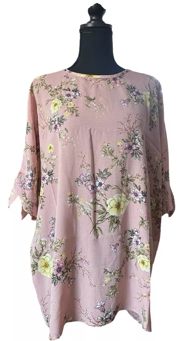 Crepas Women’s Top Cold Shoulder Blouse Floral Casual Loose Size Medium NWOT