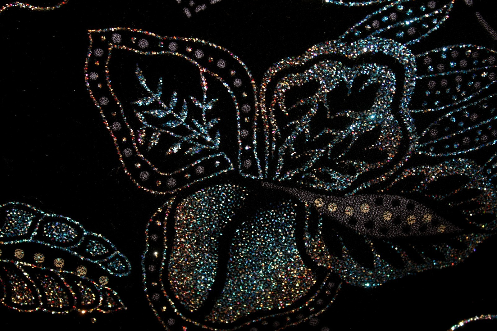 NOTATIONS Knit Party Cocktail Top Tunic 3/4 Sl. Black / Sparkling Floral 1X #04
