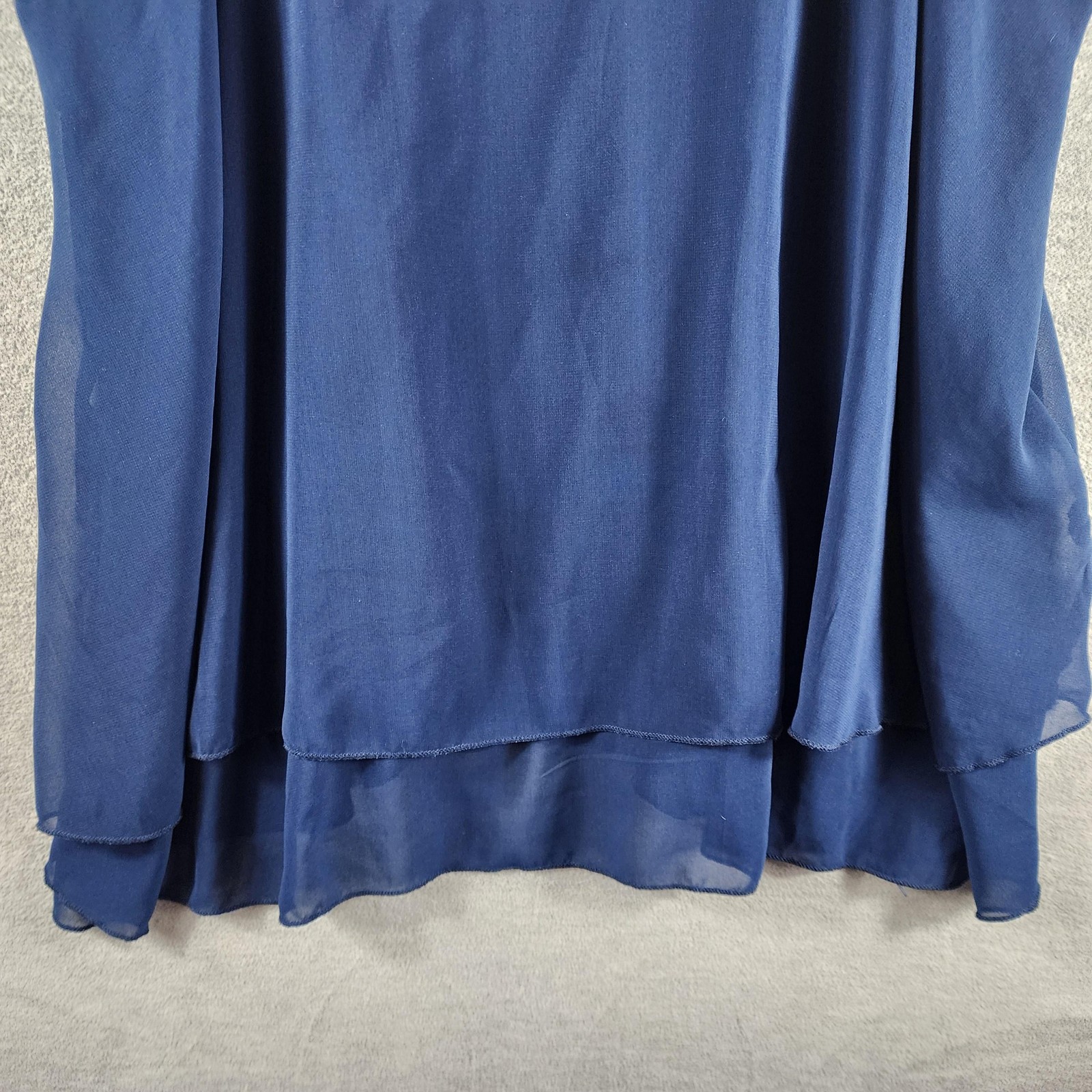 Annabelle Blouse Womens 3XL Blue Crochet Lace Scoop Neck Sleeveless Tunic Top