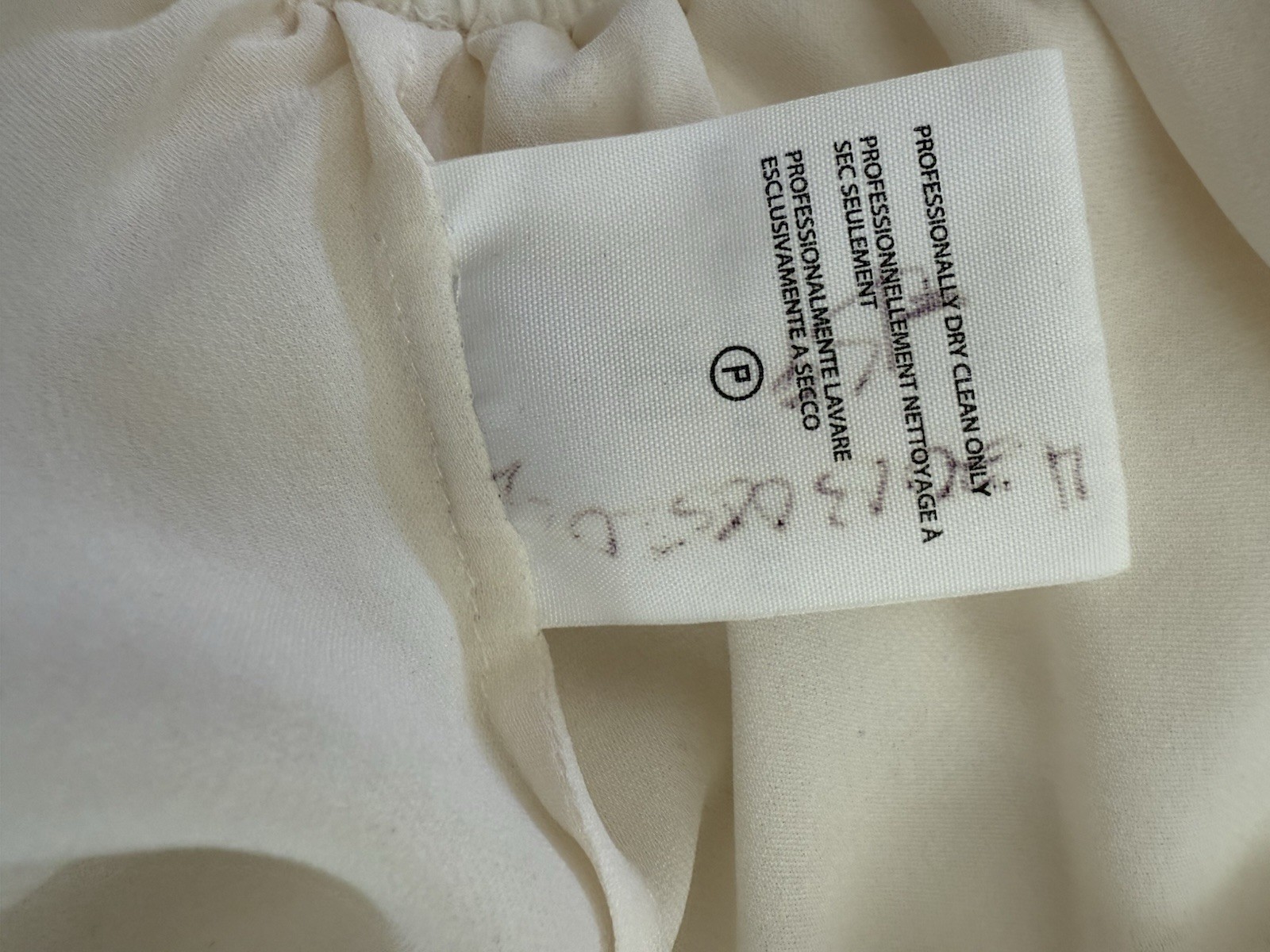 Tamara Mellon Cream Silk Drape Blouse Size 2