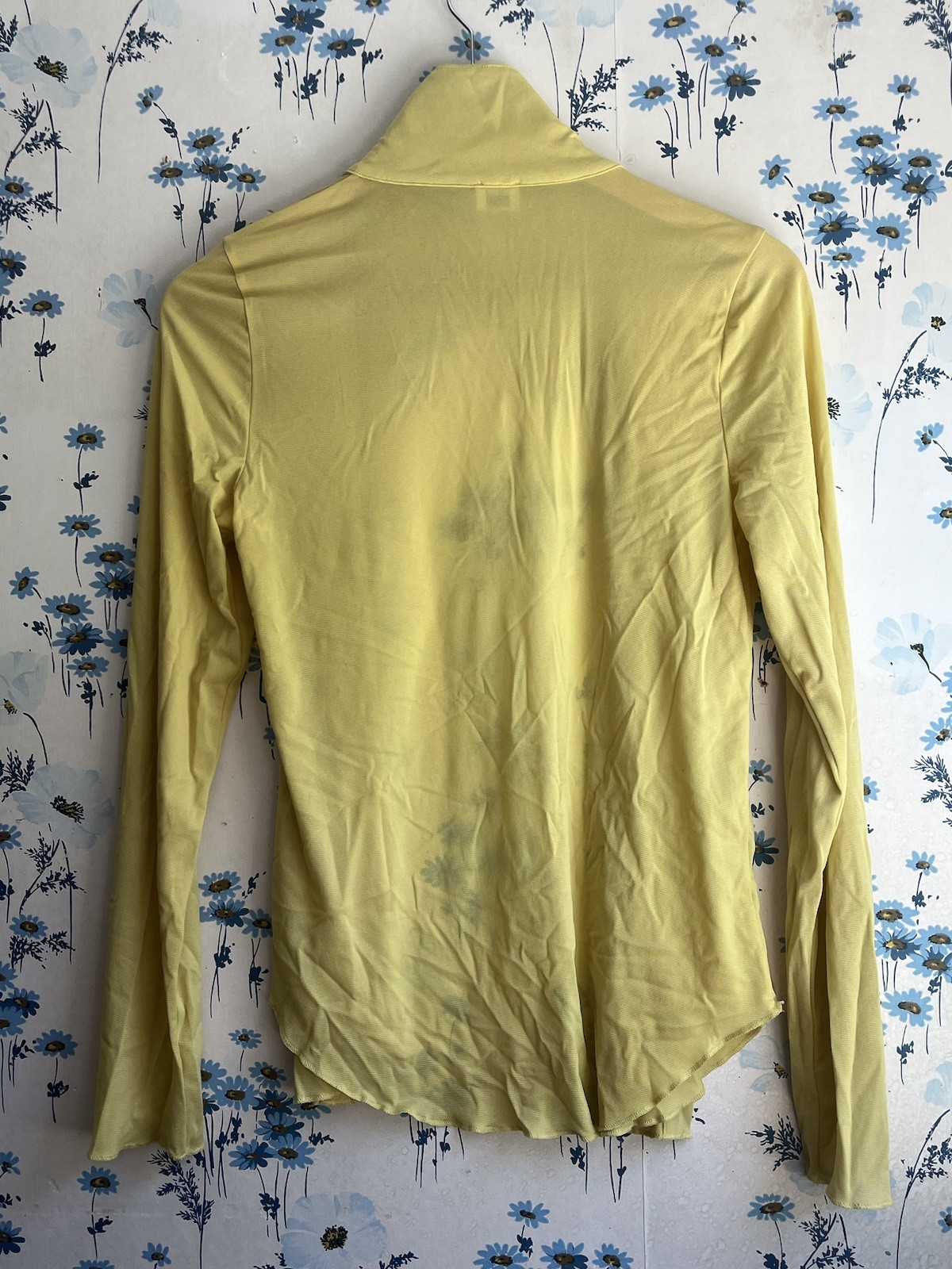 Wilfred Aritzia Top | Yellow Mustard Sheer Mesh Button Down Long Sleeve | Size M