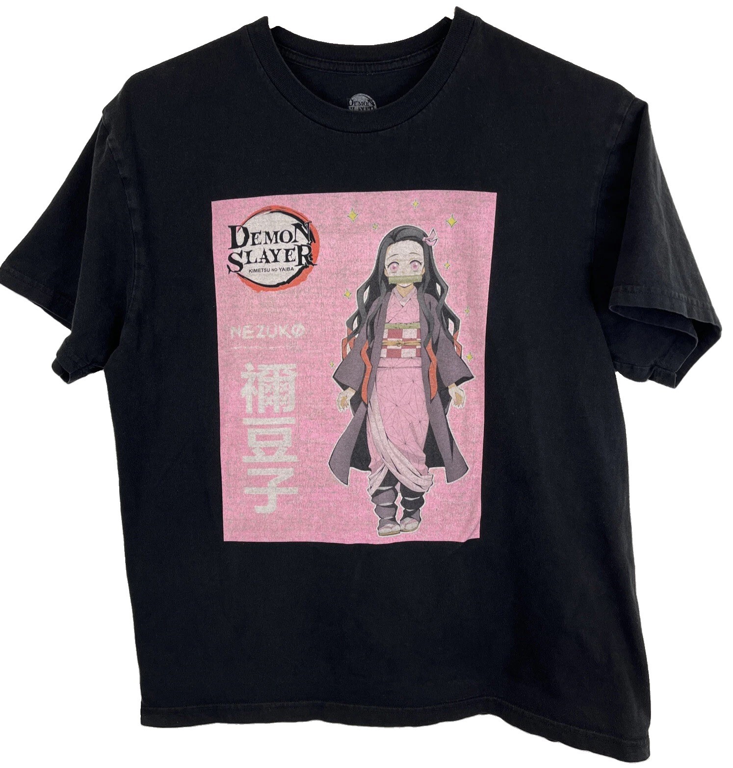 Demon Slayer Anime Manga Black T-shirt Kimetso No Yaiba Sz Medium Fits Short