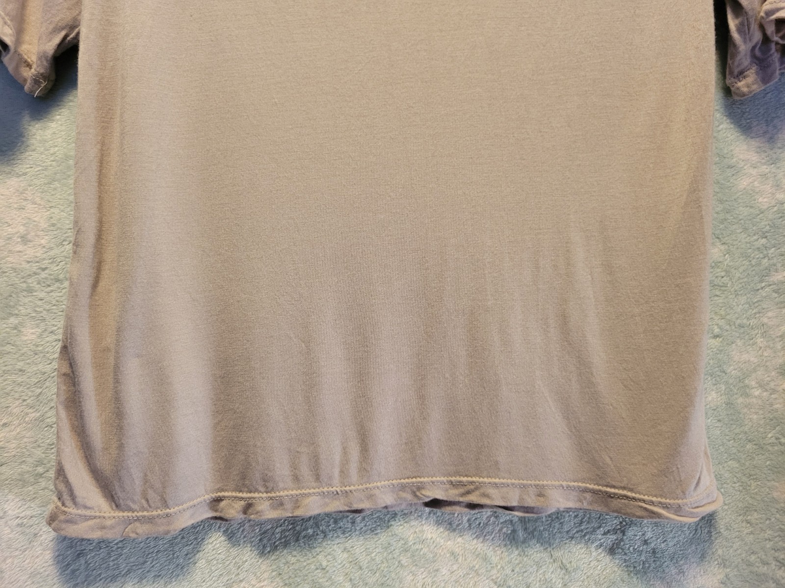 H&M Women Sm Khaki Beige Solid Scoop Neck Short Sleeve Shirt Top Basic Layer