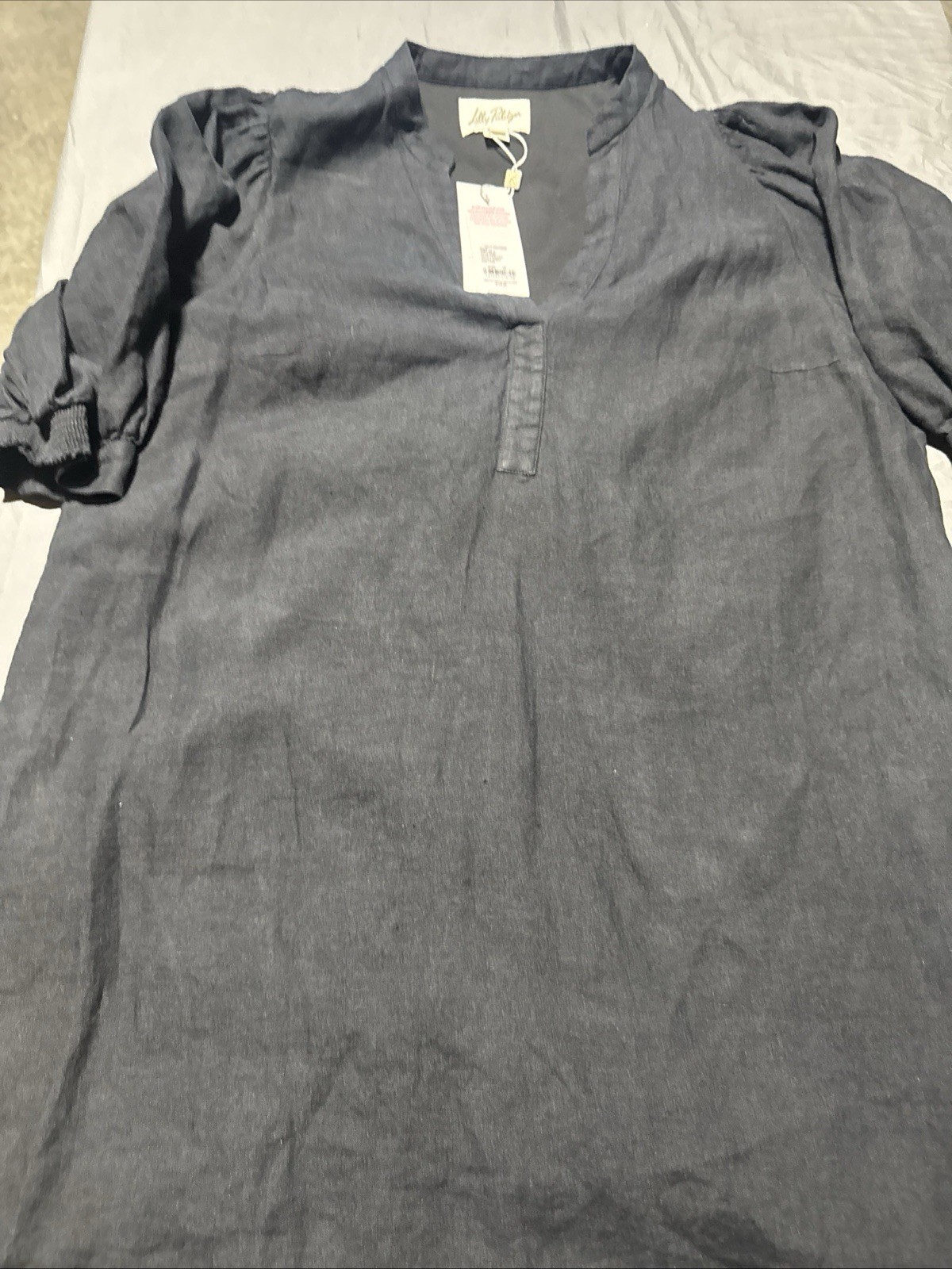 Lilly Pulitzer Mialeigh Elbow Sleeve Linen Dress- Noir – Size 14 NWT $178