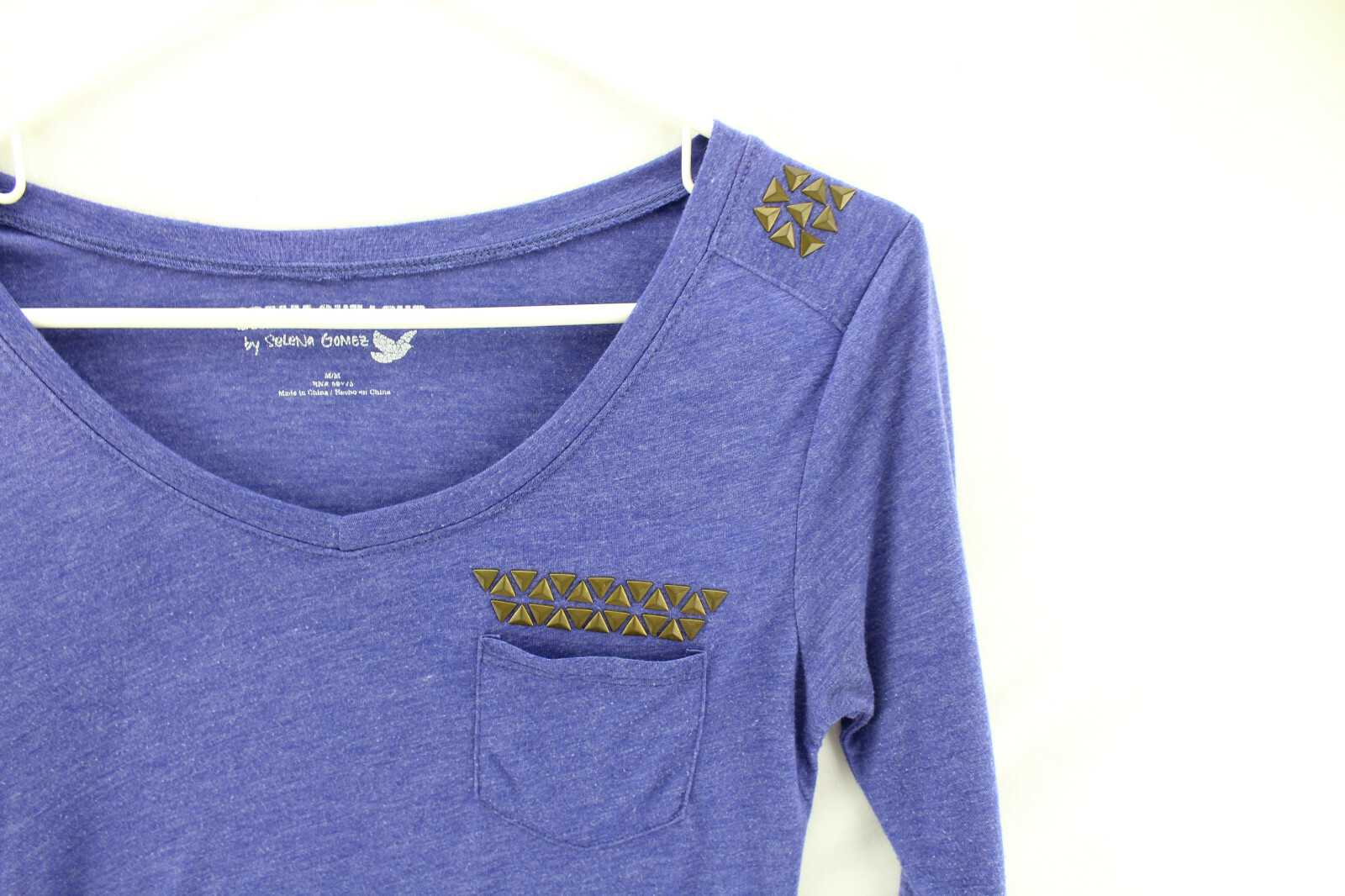 Dream Out Loud by Selena Gomez Top Studs Lightweight Size Medium Blue Shirt
