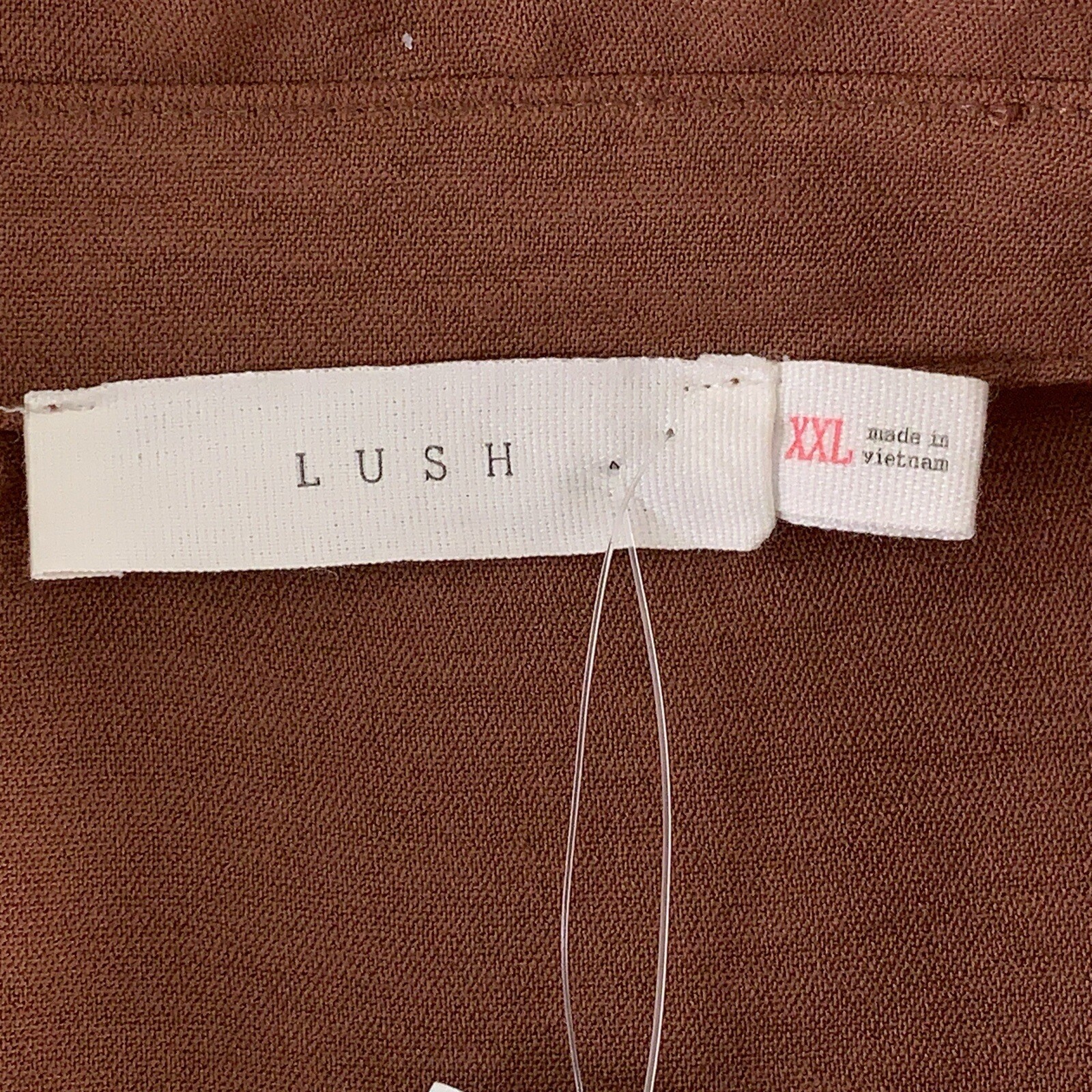 Lush Women’s Size XXL Brown Pullover 2 Pocket Evelyn Collared Blouse NWT