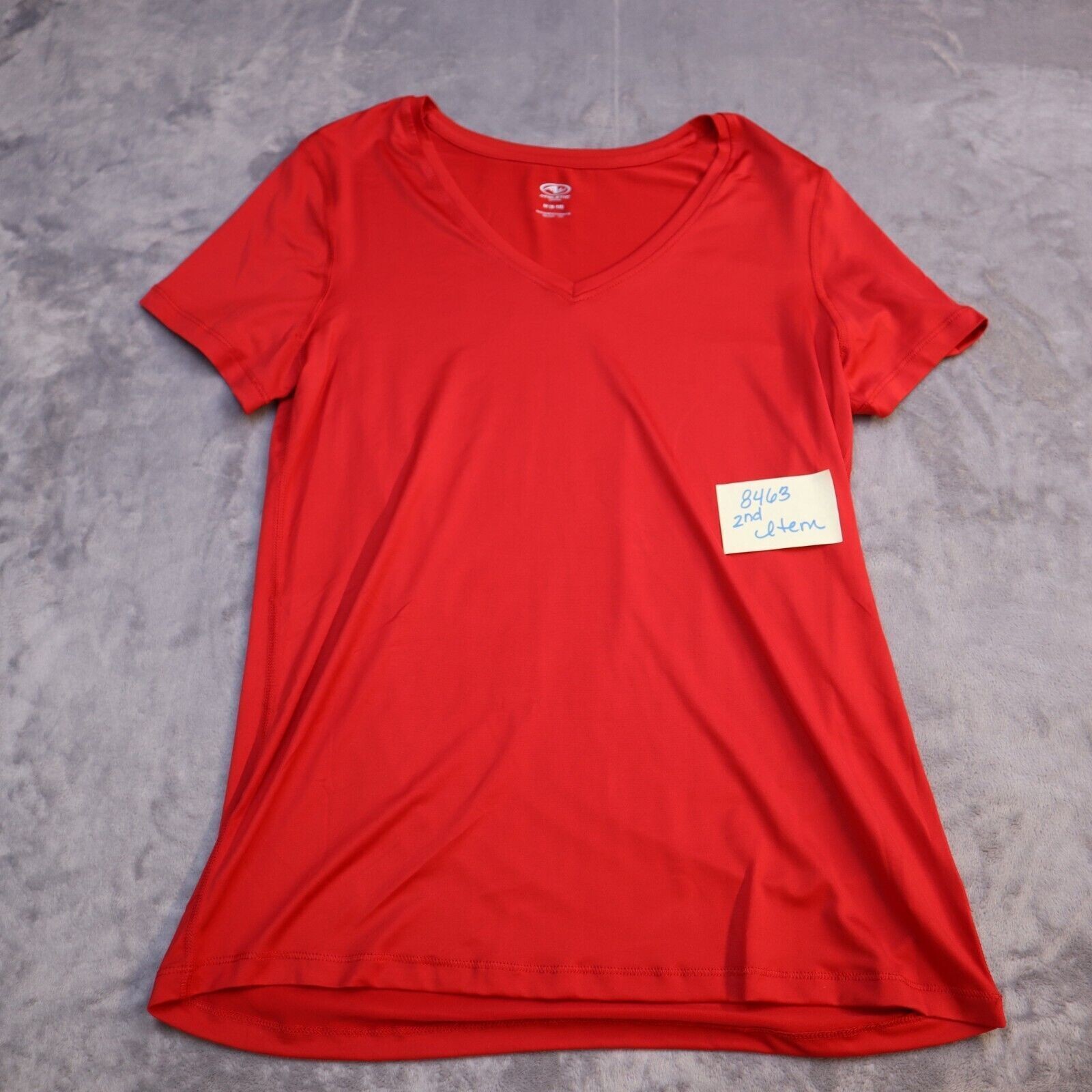 Athletic Works TShirts Women Medium Lightweight Casual VNeck Pink Red Activewear