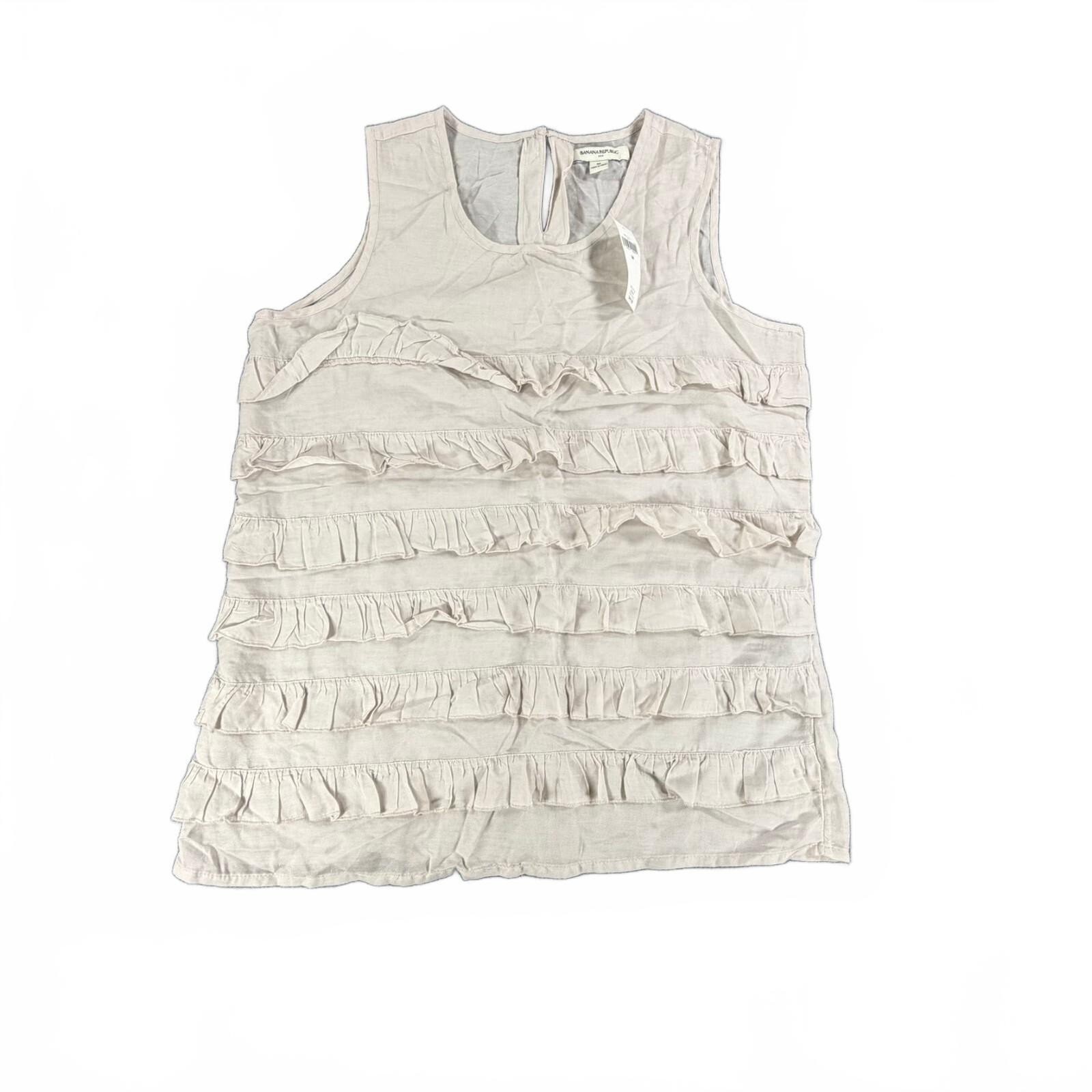 Women’s Banana Republic Ruffle Sleeveless Blouse Light Beige Size M