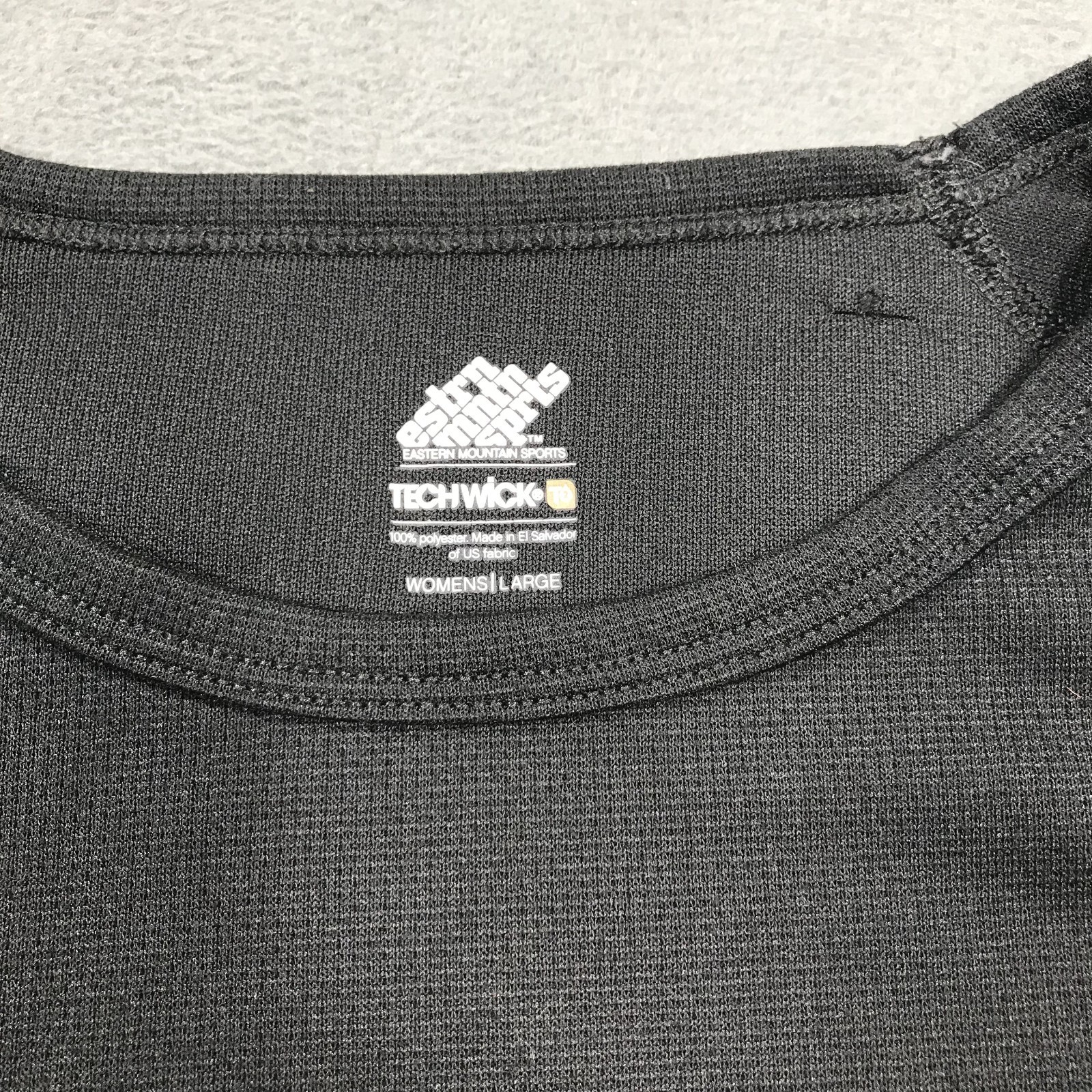 Eastern Mountain Sports Techwick Long Sleeve Top Women’s Large Black Base Layer