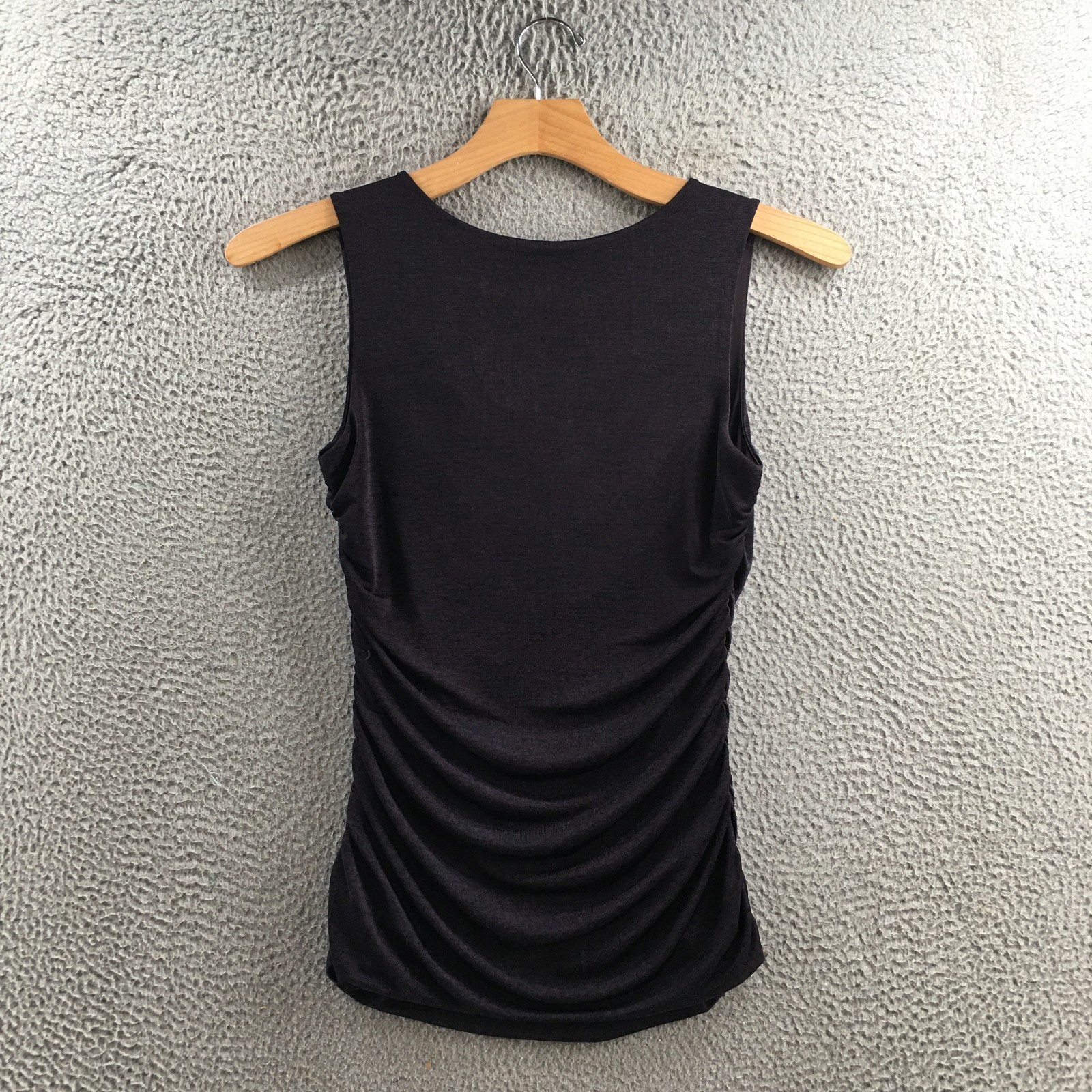 APT.9 Tank Top Womens Medium Black Sleeveless Ruched Draped Front Stretch