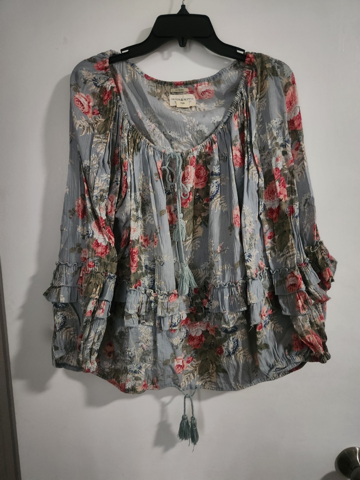 Denim & Supply Ralph Lauren Top Size L Floral Boho Cottagecore READ