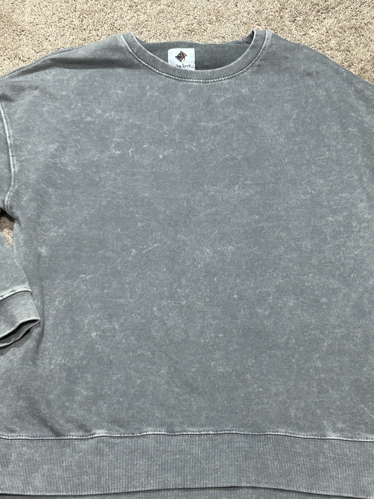 Like Love Womens Sweatshirt Size Small Gray Burnout Soft Classic Casual Comfort