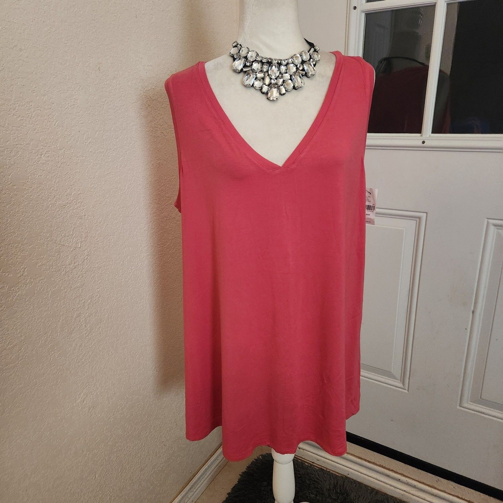 NEW! AVENUE TUNIC PINK SLEEVELESS RAYON/SPANDEX SIZE 18-20(1X)