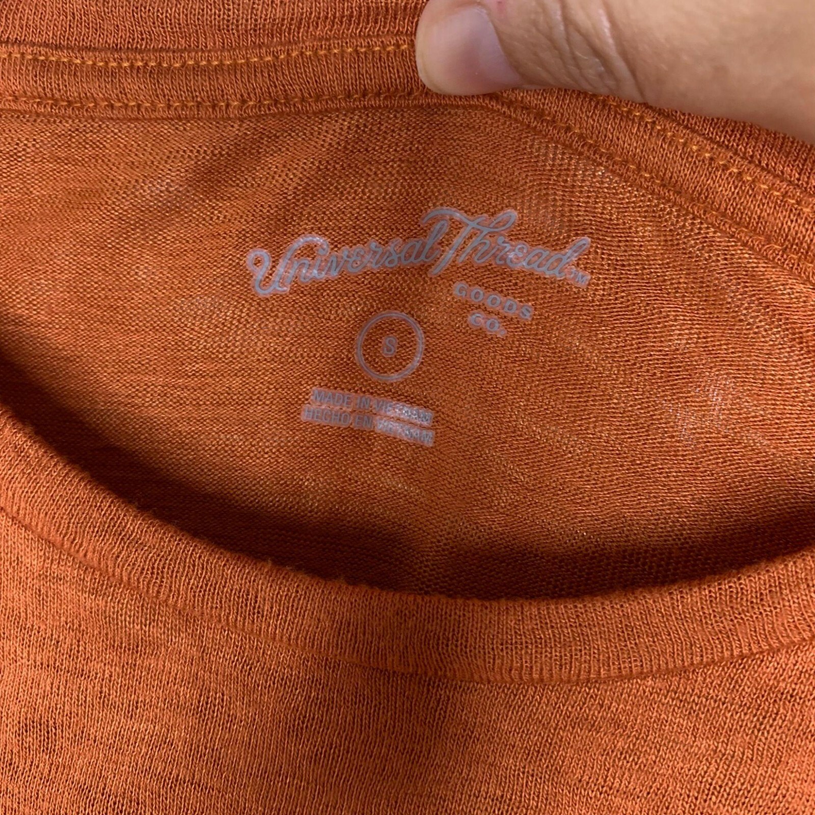 Universal Thread Spice Orange Basic Side Tie Tee Small