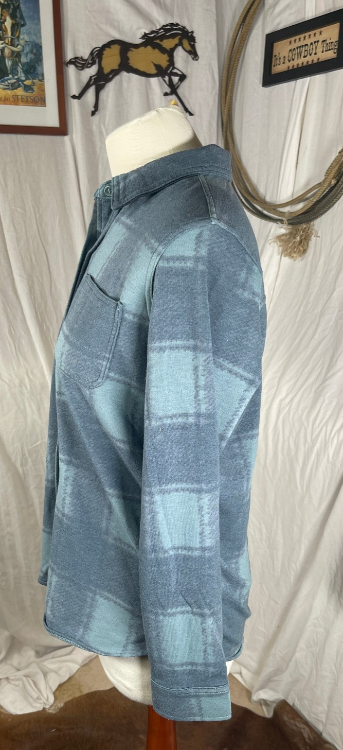 32 Degrees Womens Shirt Small Button up Pockets Flannel Easy care Green Gray