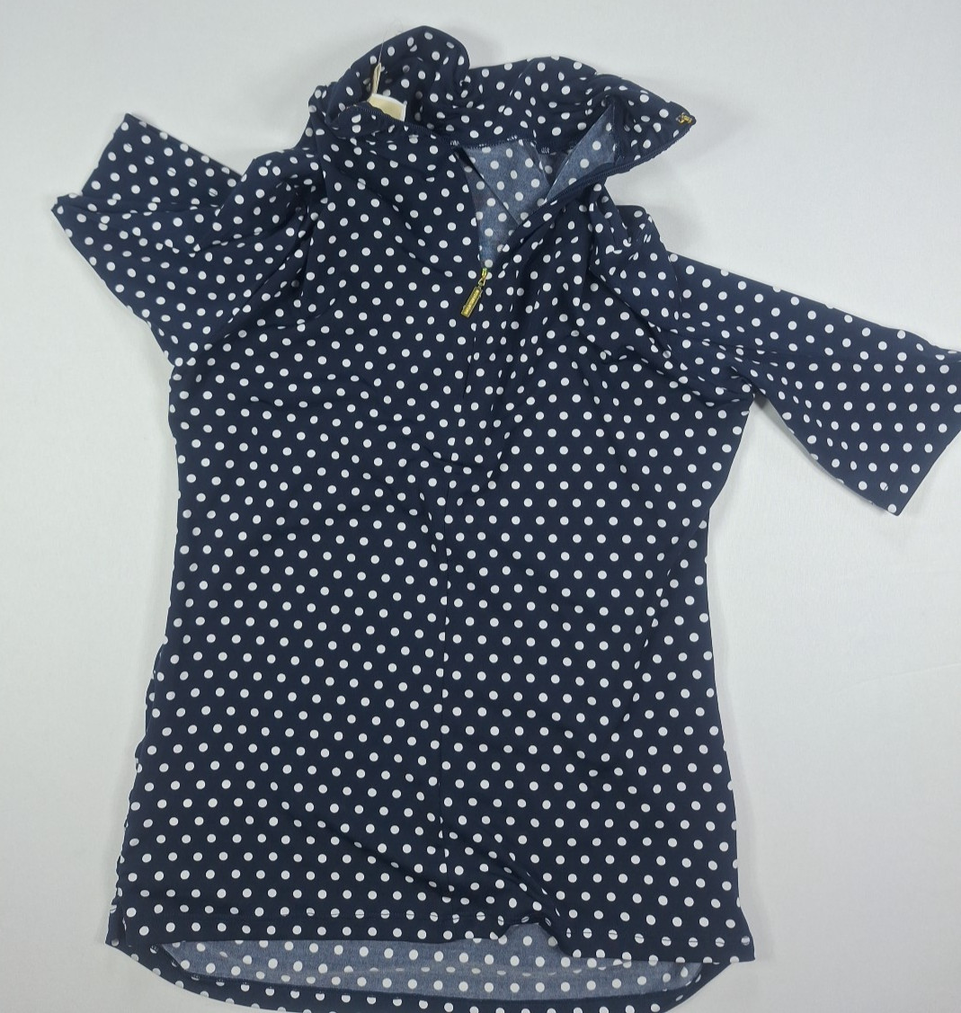 Michael Kors M Women’s Midnight Blue / White Polka Dot Blouse NWT