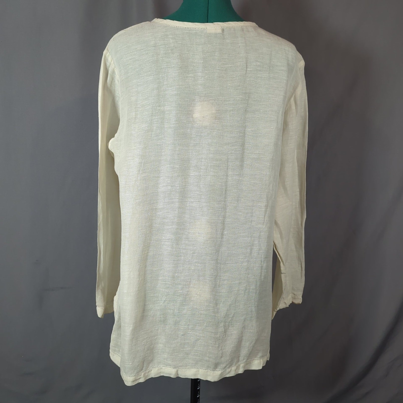 Jones New York Linen Silk Button Front Blouse
