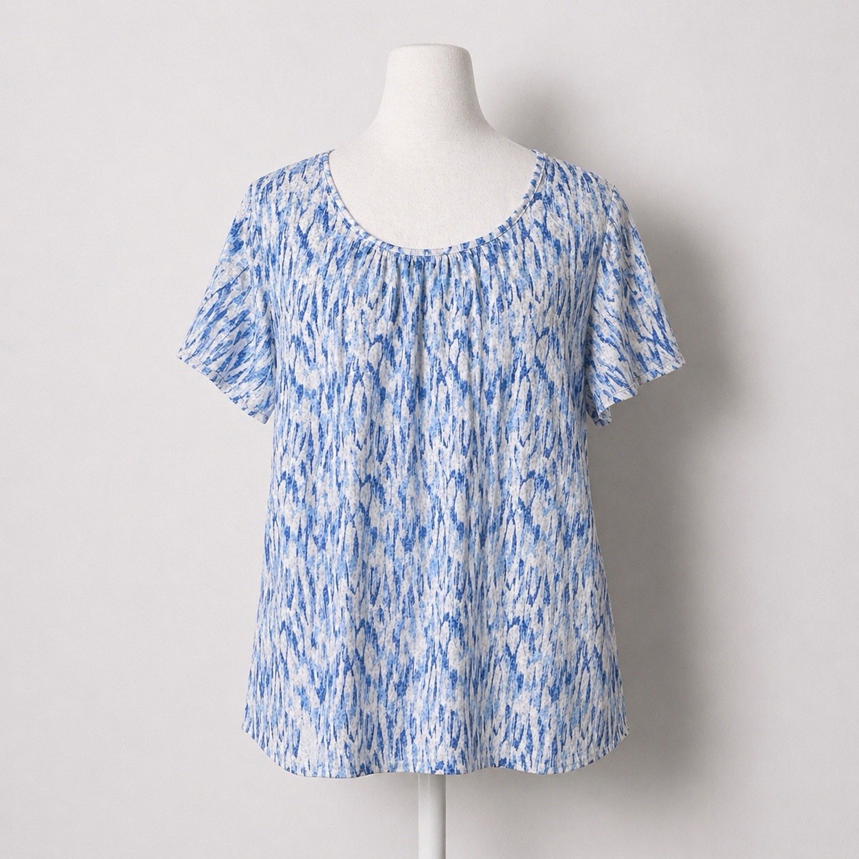 NEW Christopher Banks Tee Womens Large Blue White Cotton Burnout Lightweight NWT