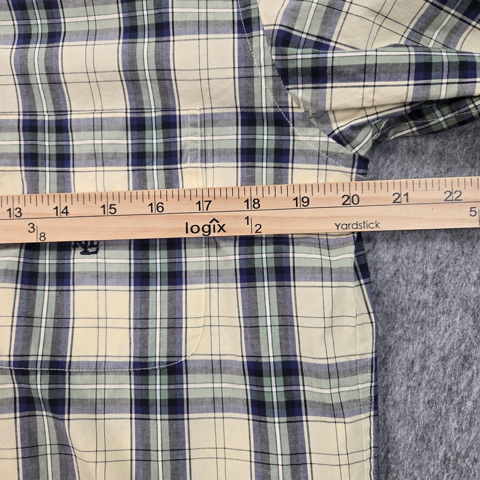 Lauren Ralph Lauren Shirt Womens 8 White Blue Plaid Long Sleeve Button Up Cotton