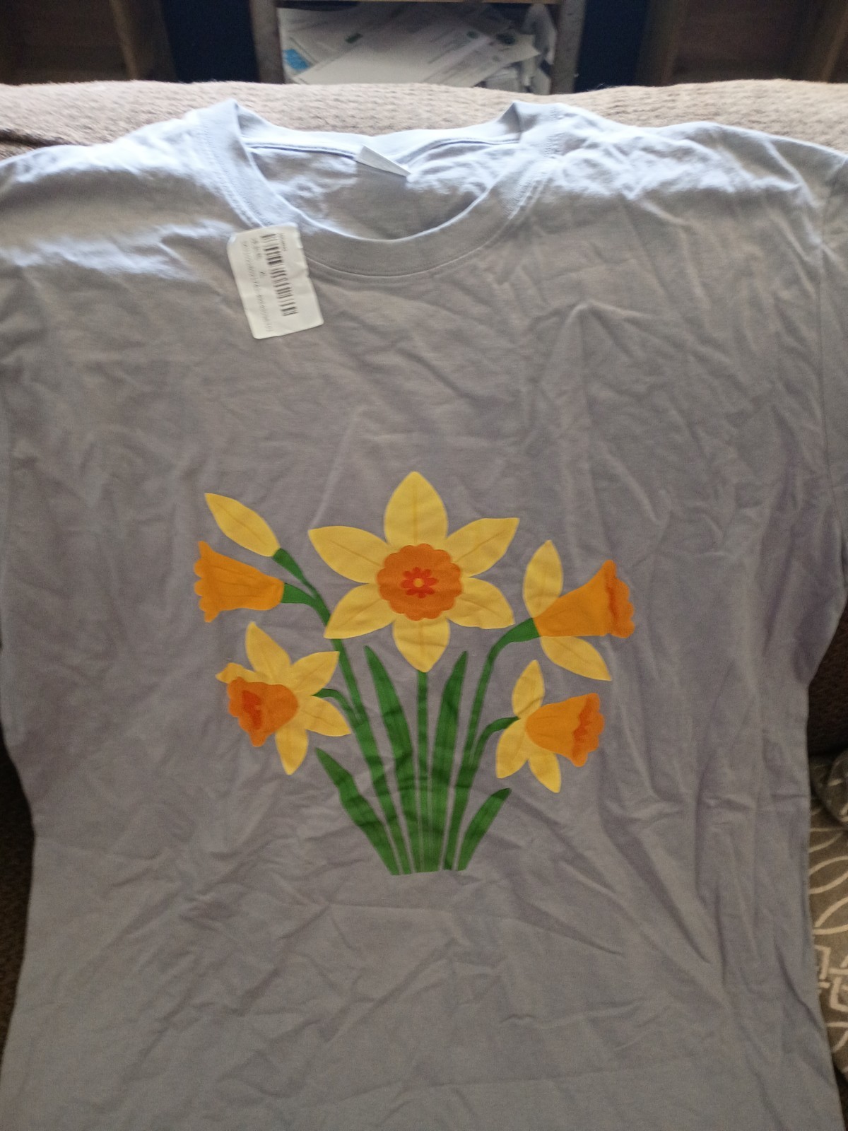 Temu Nwt Floral Gray T Shirt