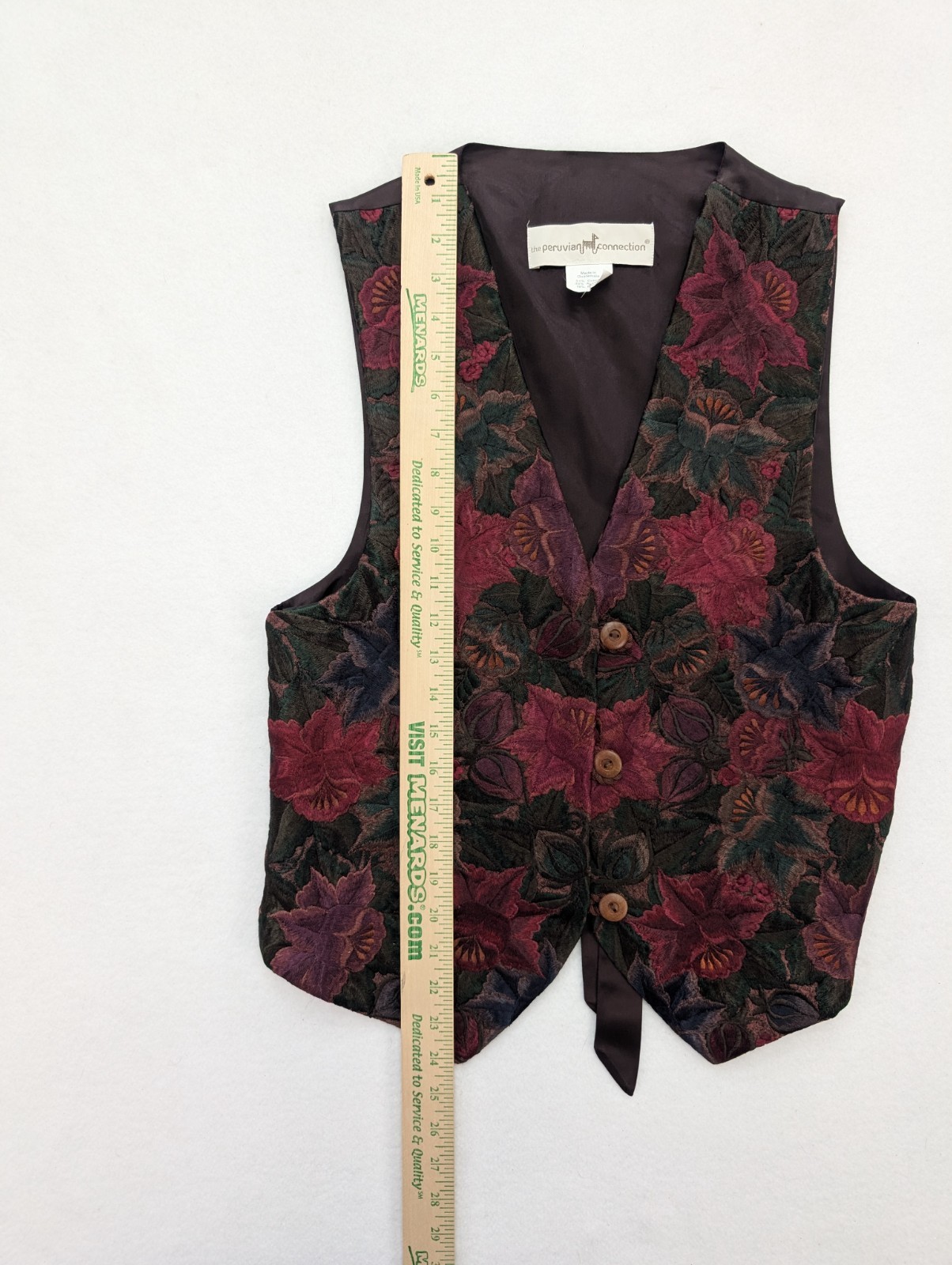 The Peruvian Connection Women’s Vest Size S Floral Woven Classic