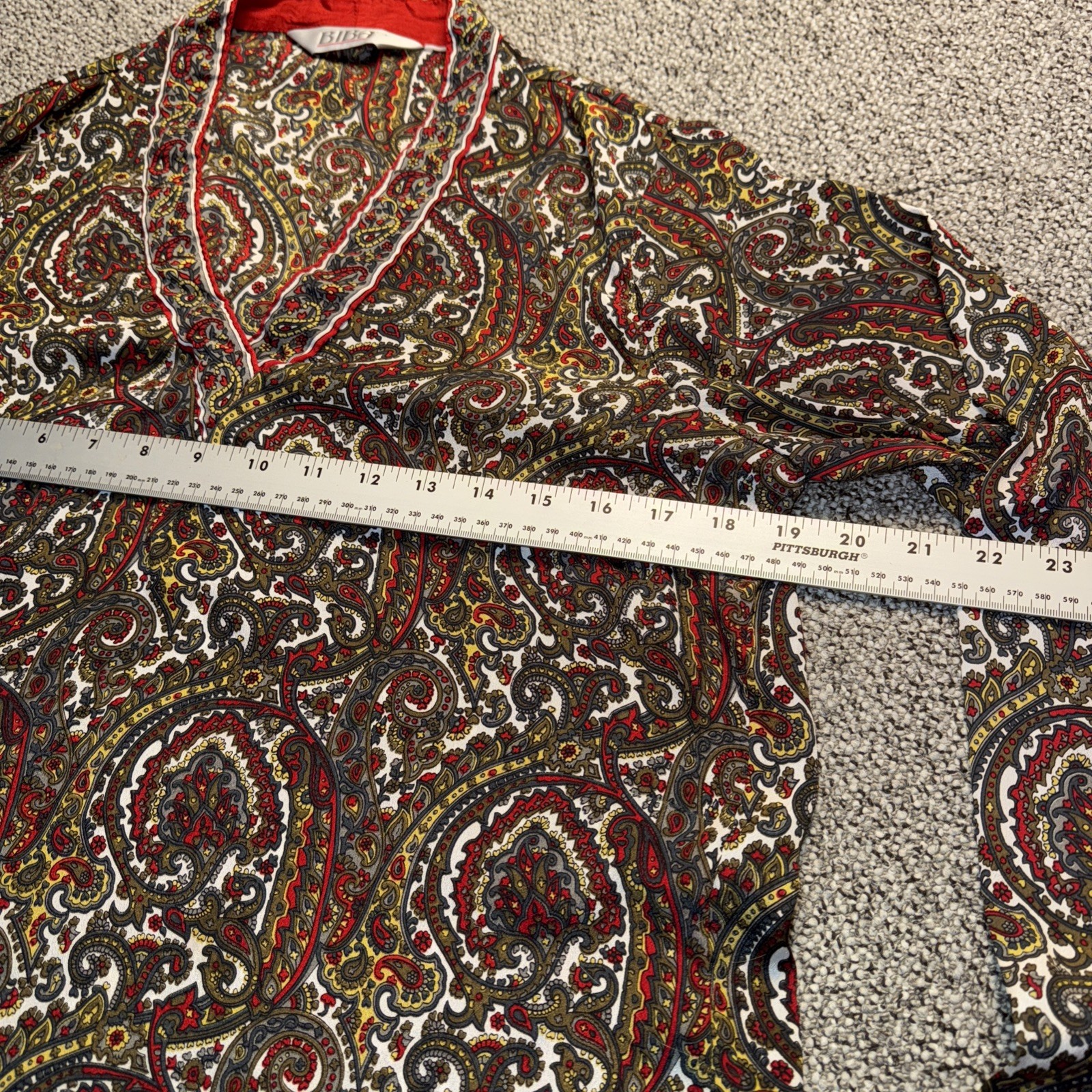Biba Blouse Top Women’s Medium 38 (M/L) Paisley Tunic Long Sleeves Boho