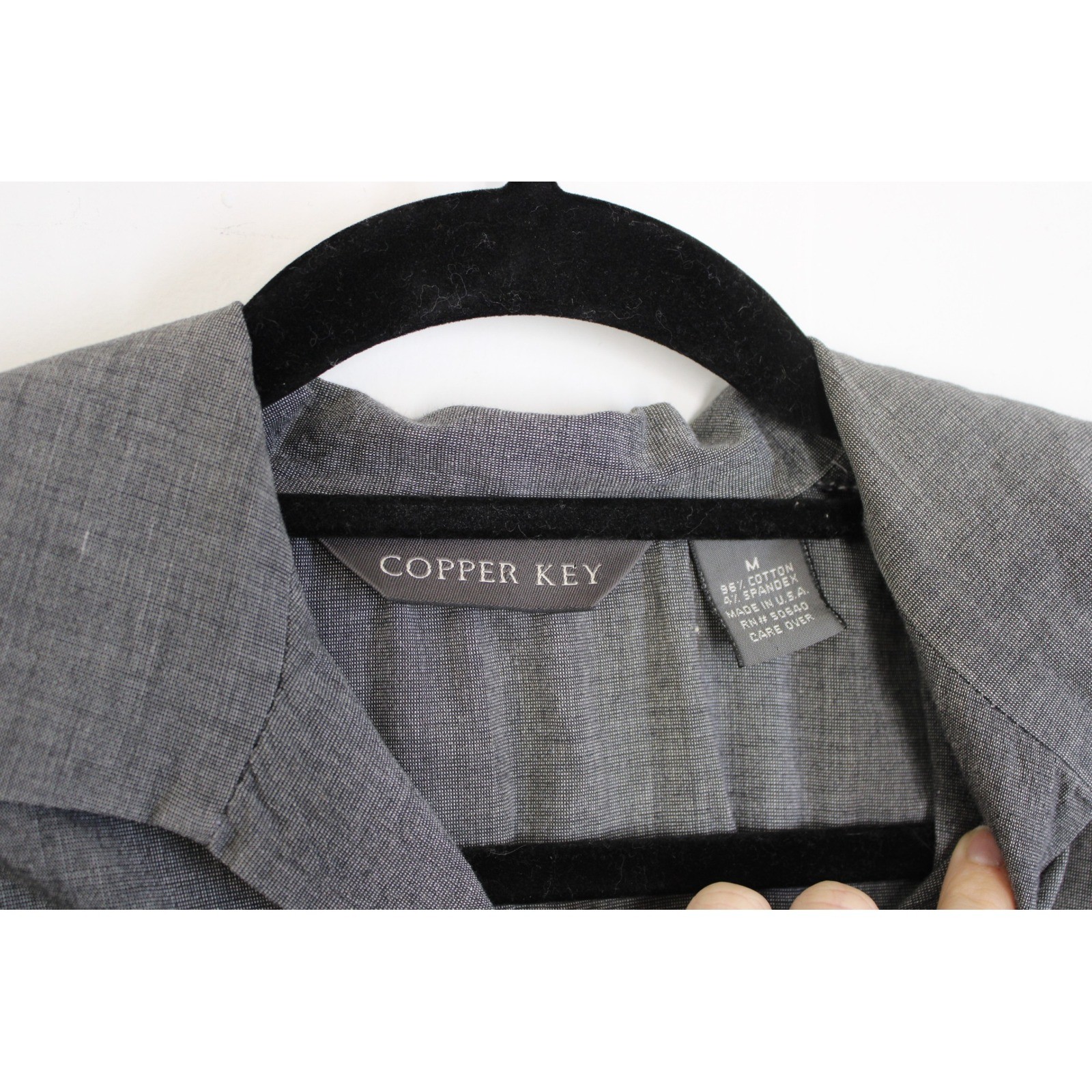 Crop Button Down Copper Key Sz M