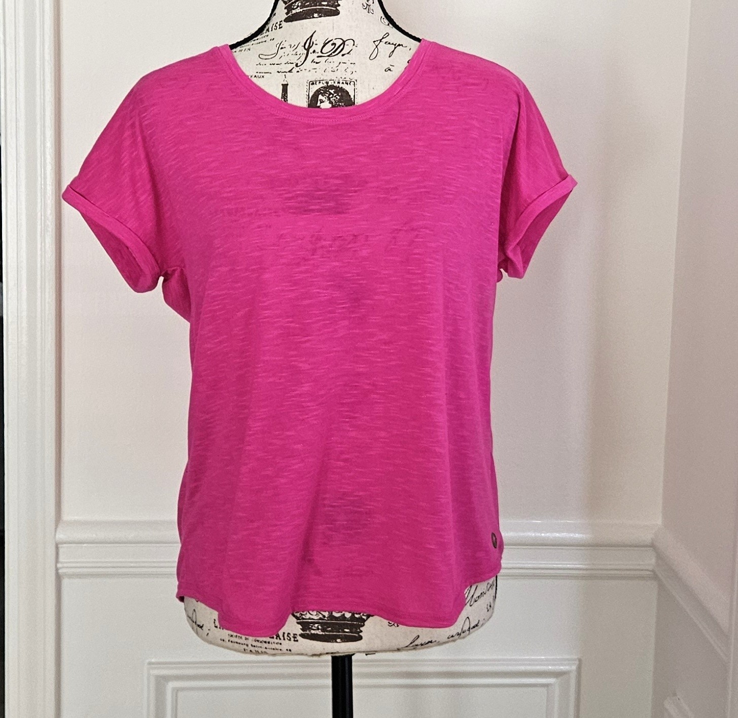 Lilly Pulitzer S Etta Scoopneck Short Sleeve Pink Tee Top T-Shirt DM1-1