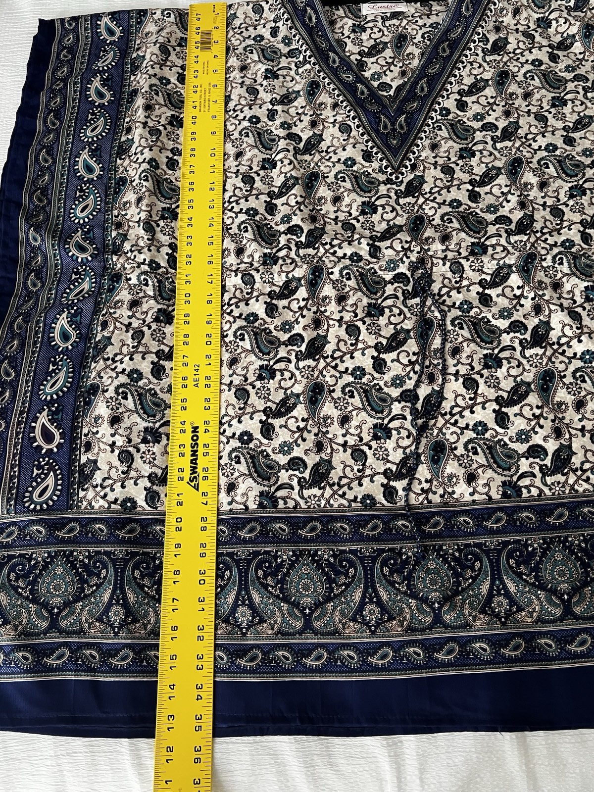 VTG LUSTRE Tunic Paisley Kaftan Caftan Coverup Made In India One Size S M L XL