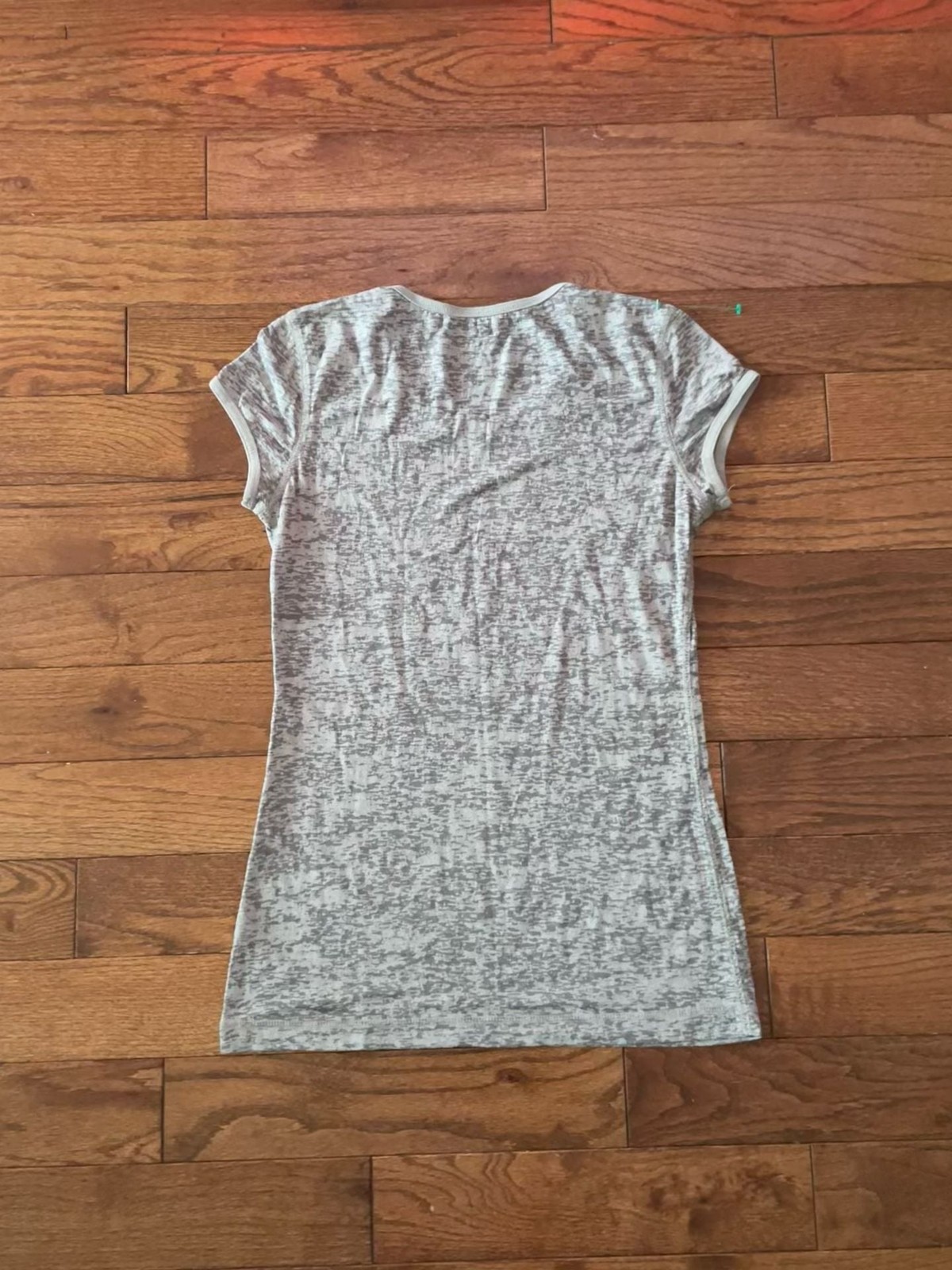 Mudd Y2K Burnout Baby Tee Gray Fitted Top Mall Goth Grunge